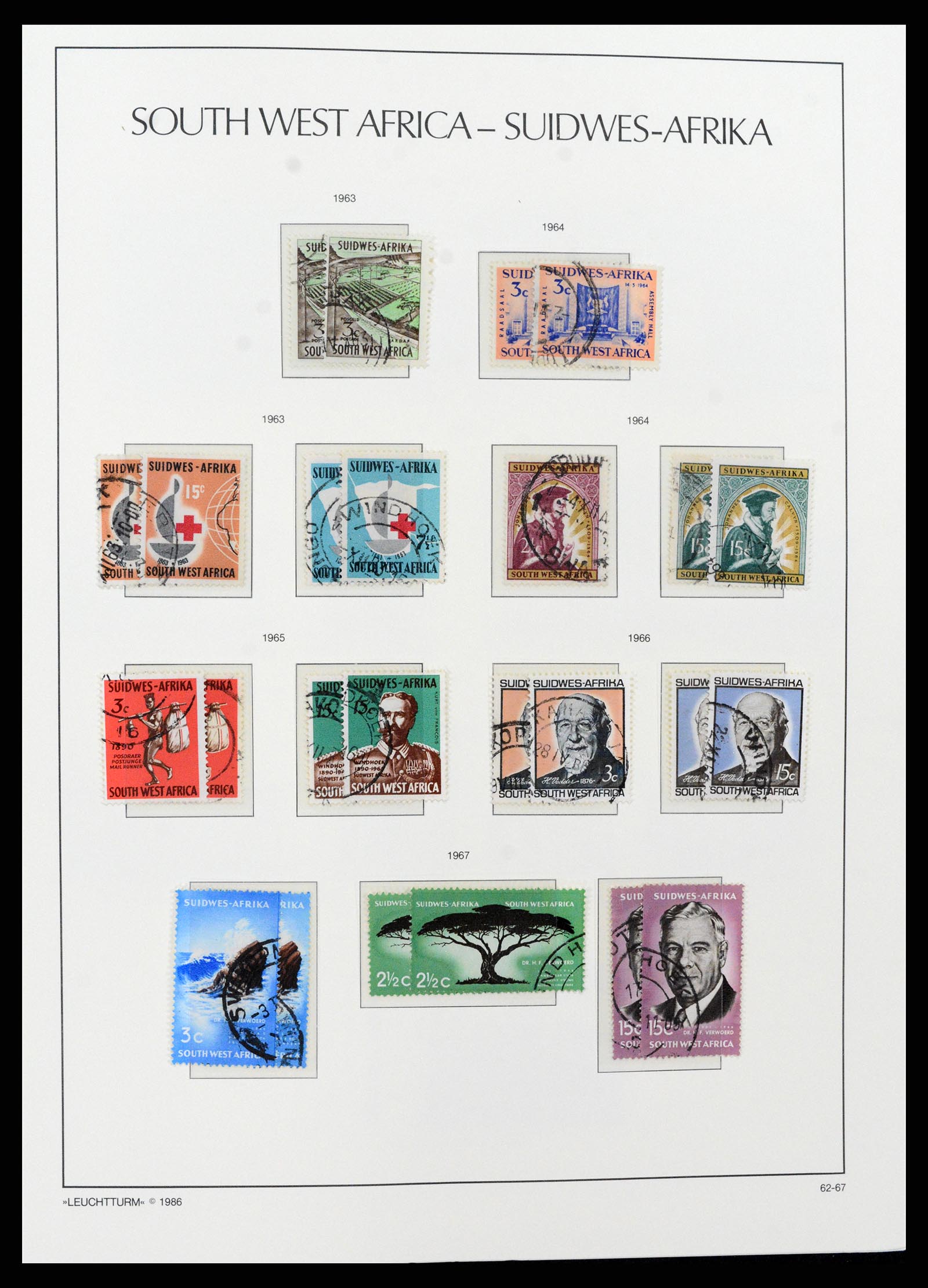 37621 154 - Postzegelverzameling 37621 Zuid West Afrika en Namibië 1910-1991.