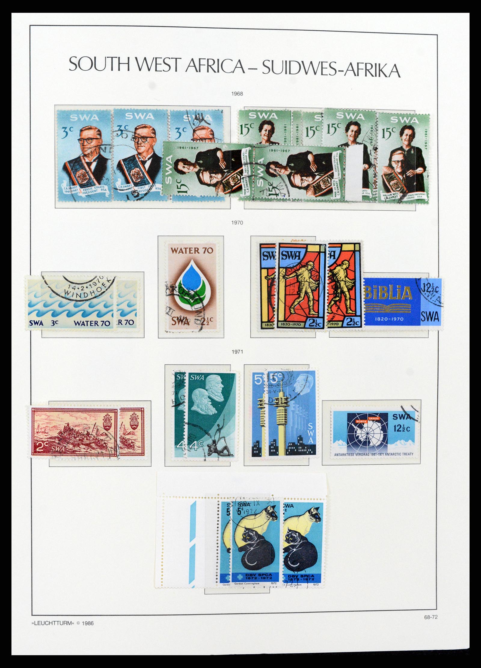 37621 155 - Postzegelverzameling 37621 Zuid West Afrika en Namibië 1910-1991.