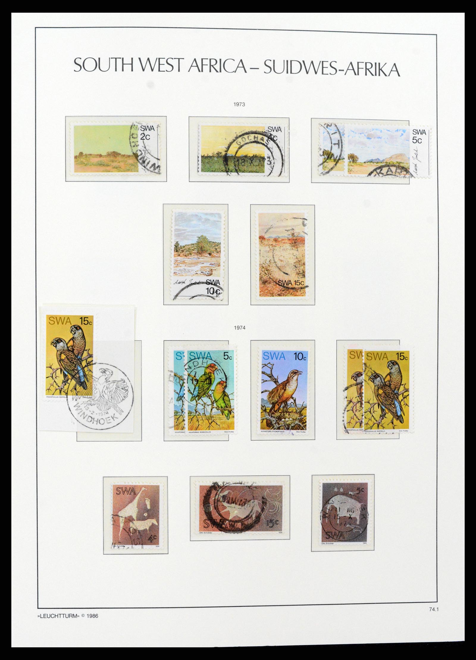 37621 159 - Postzegelverzameling 37621 Zuid West Afrika en Namibië 1910-1991.