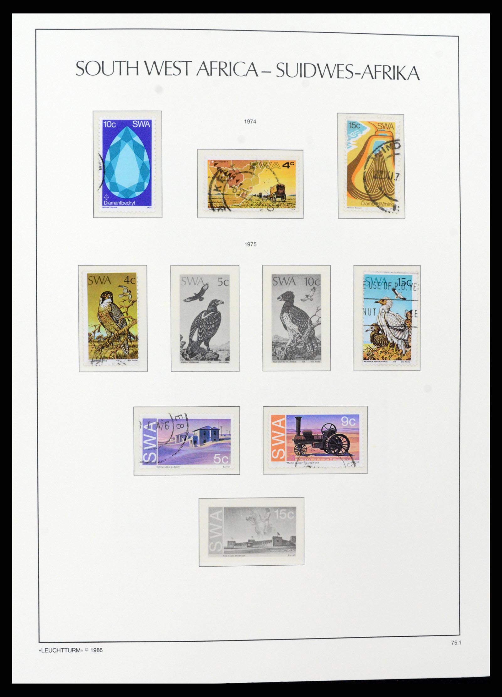 37621 160 - Postzegelverzameling 37621 Zuid West Afrika en Namibië 1910-1991.