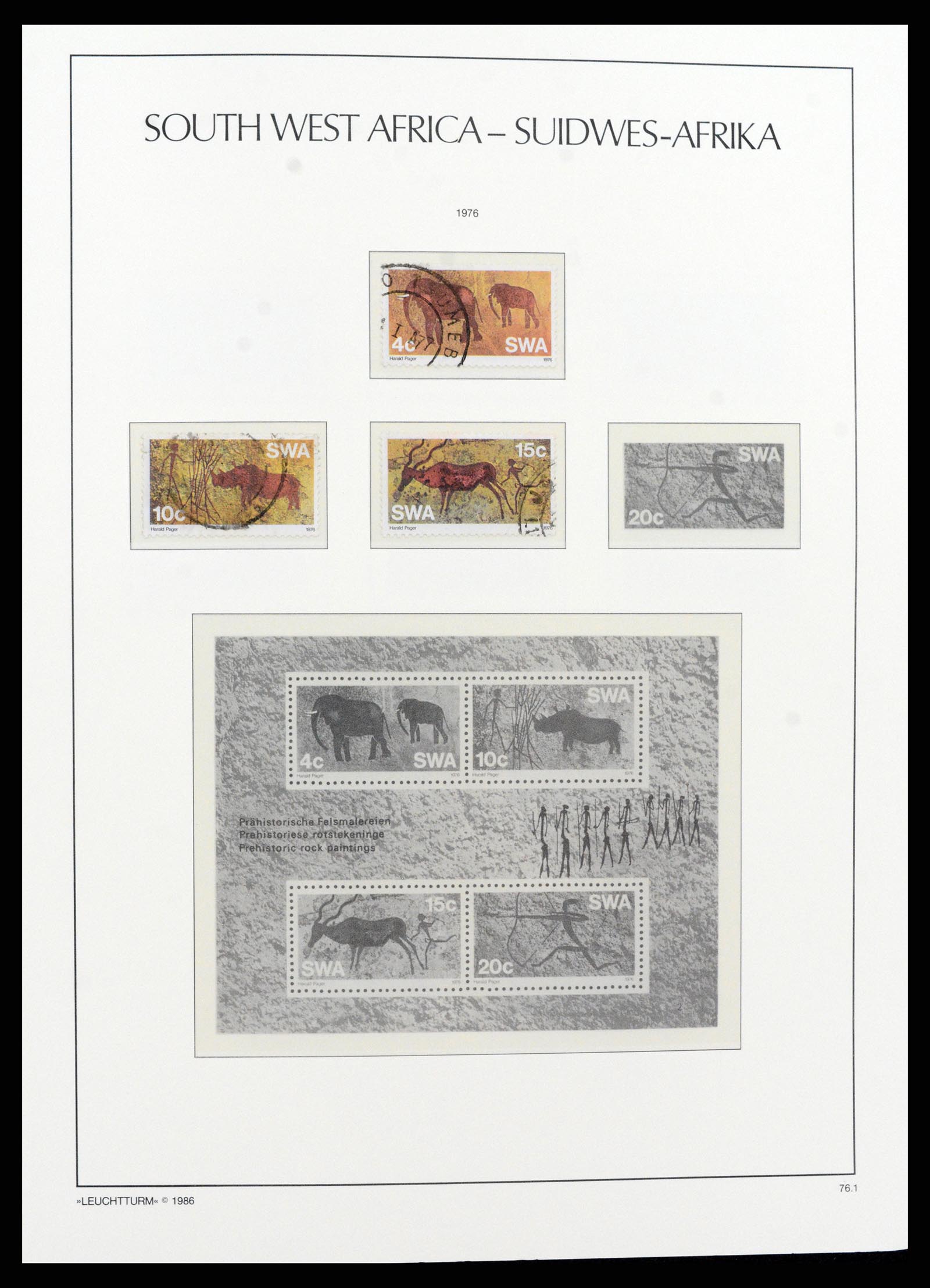 37621 161 - Postzegelverzameling 37621 Zuid West Afrika en Namibië 1910-1991.