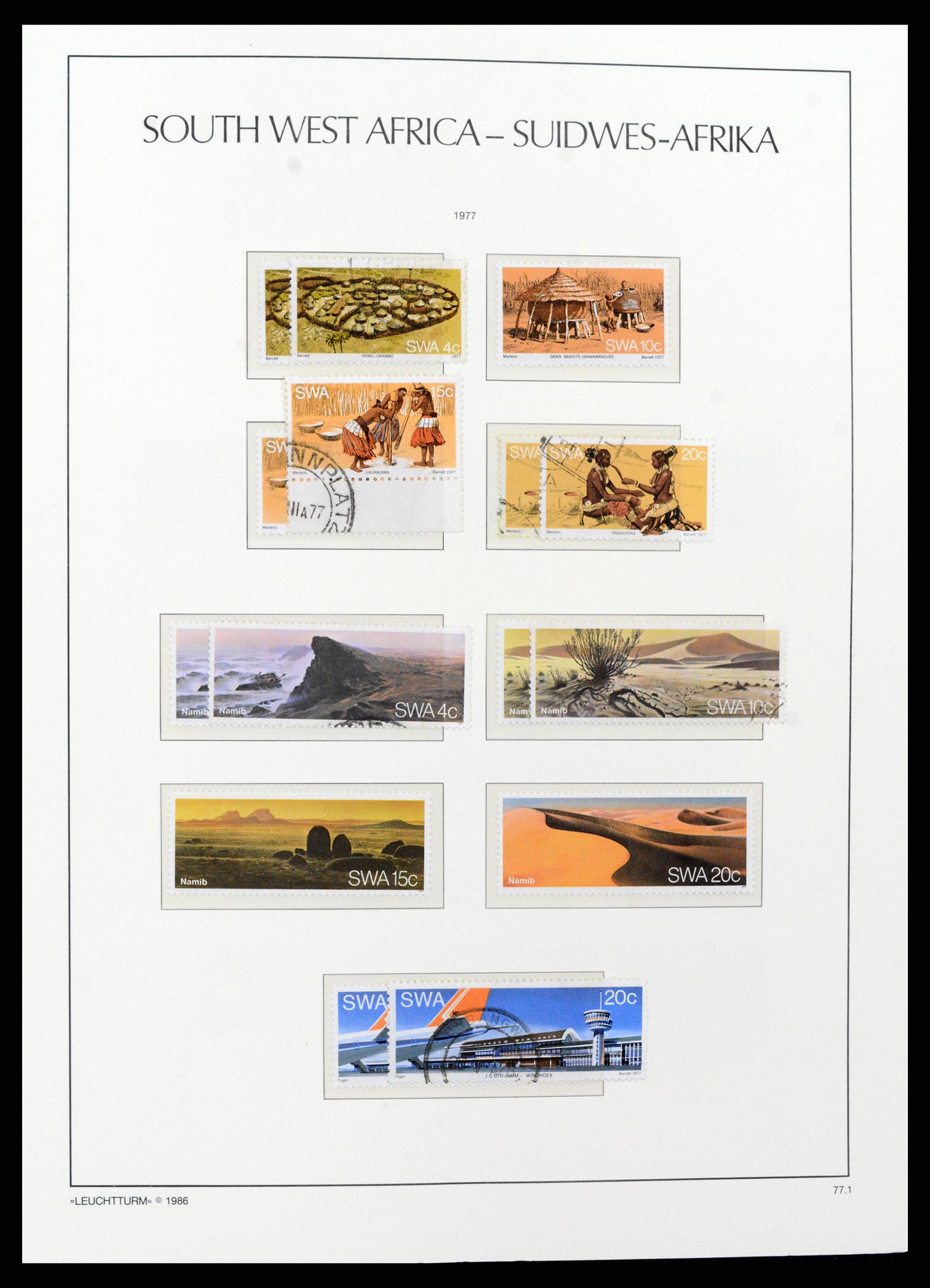 37621 163 - Postzegelverzameling 37621 Zuid West Afrika en Namibië 1910-1991.