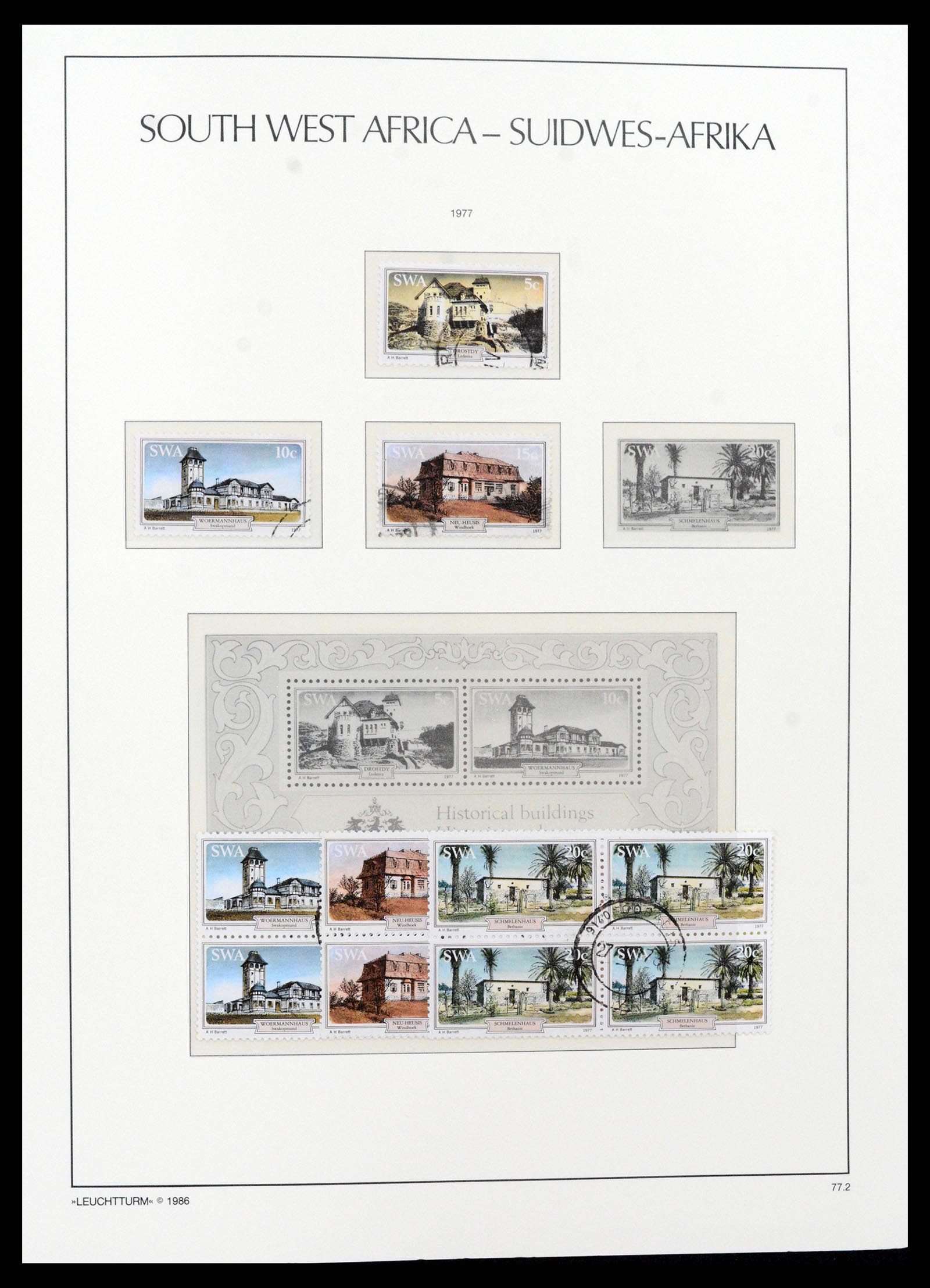 37621 164 - Postzegelverzameling 37621 Zuid West Afrika en Namibië 1910-1991.