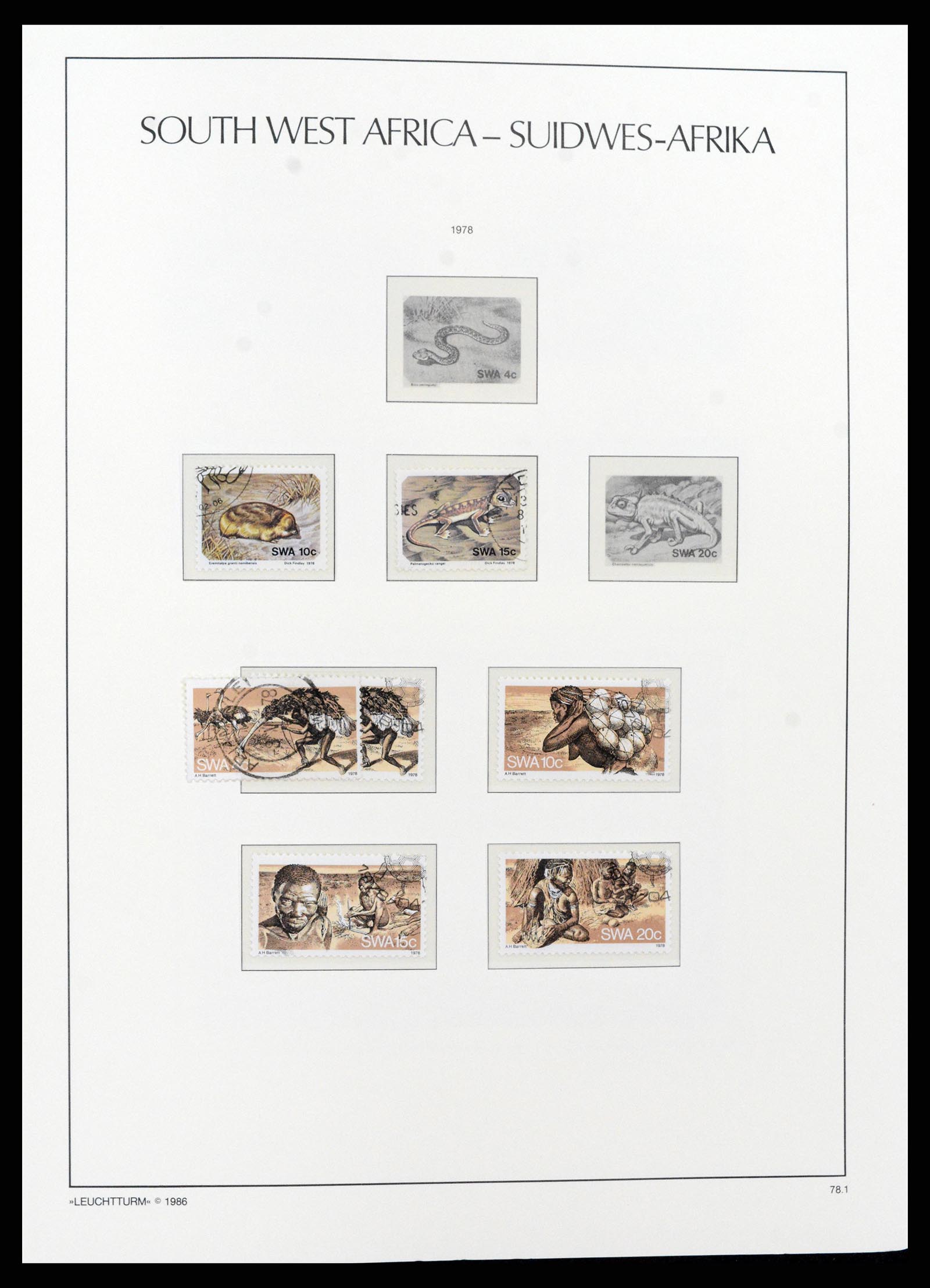 37621 165 - Postzegelverzameling 37621 Zuid West Afrika en Namibië 1910-1991.