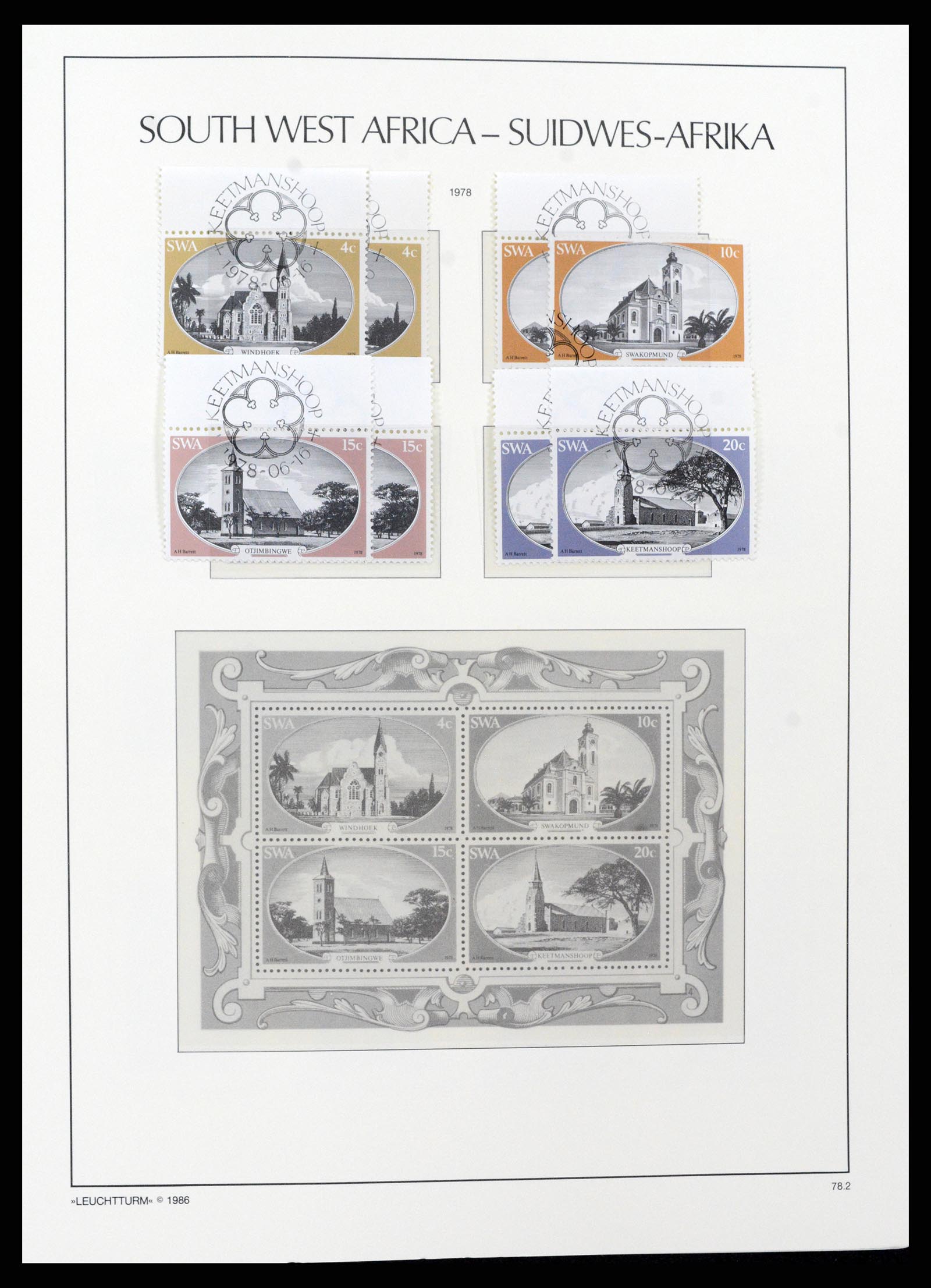 37621 166 - Postzegelverzameling 37621 Zuid West Afrika en Namibië 1910-1991.
