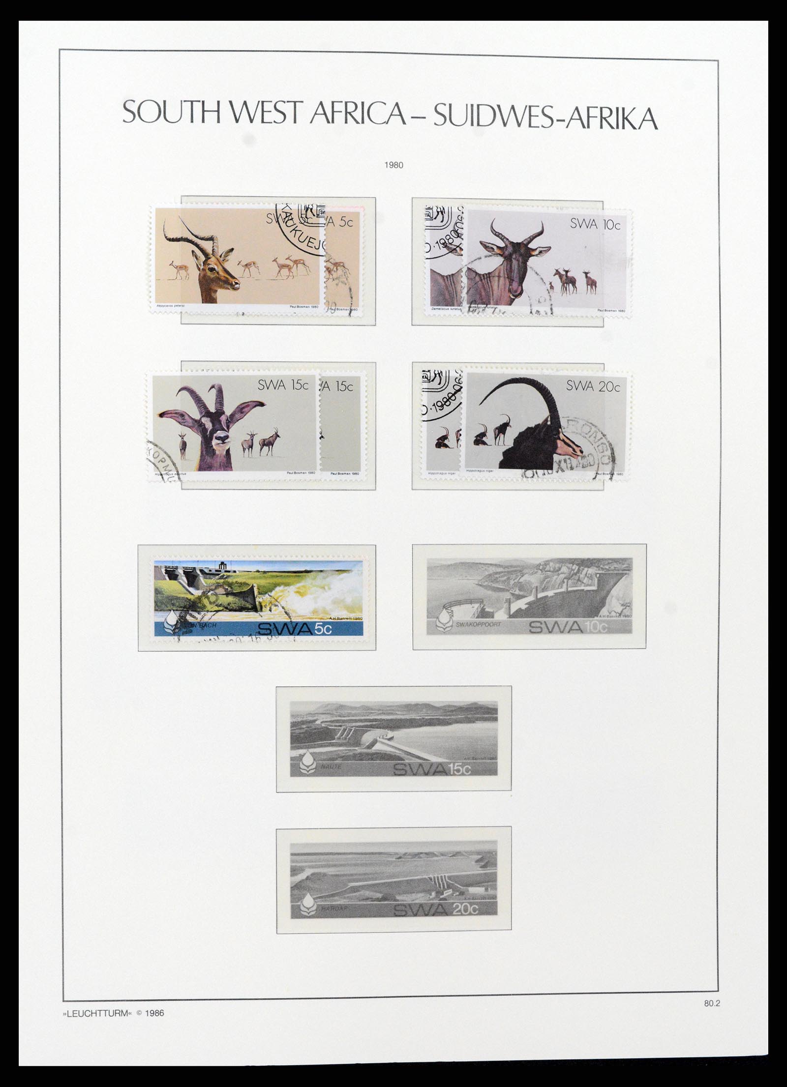 37621 170 - Postzegelverzameling 37621 Zuid West Afrika en Namibië 1910-1991.