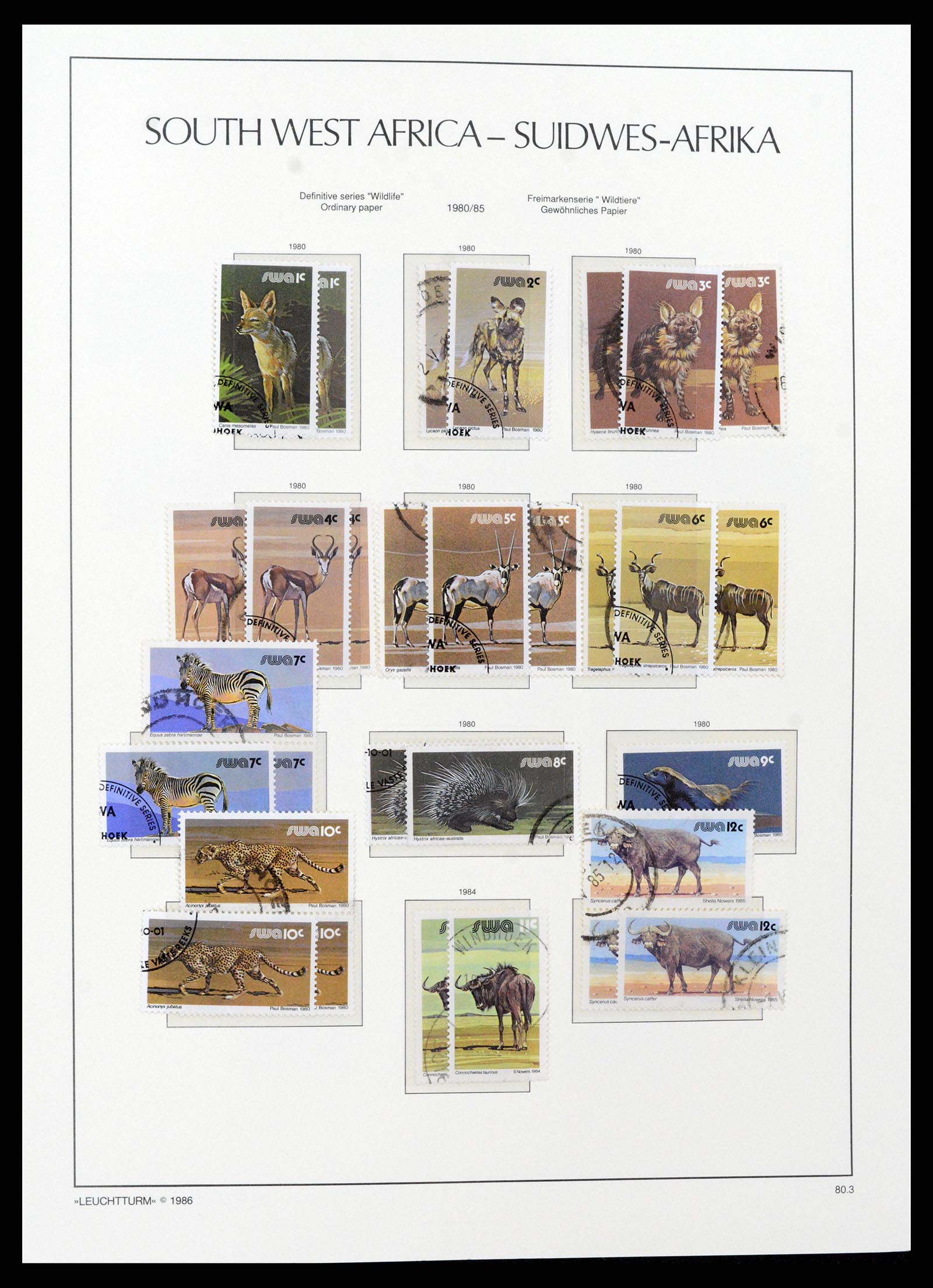 37621 171 - Postzegelverzameling 37621 Zuid West Afrika en Namibië 1910-1991.