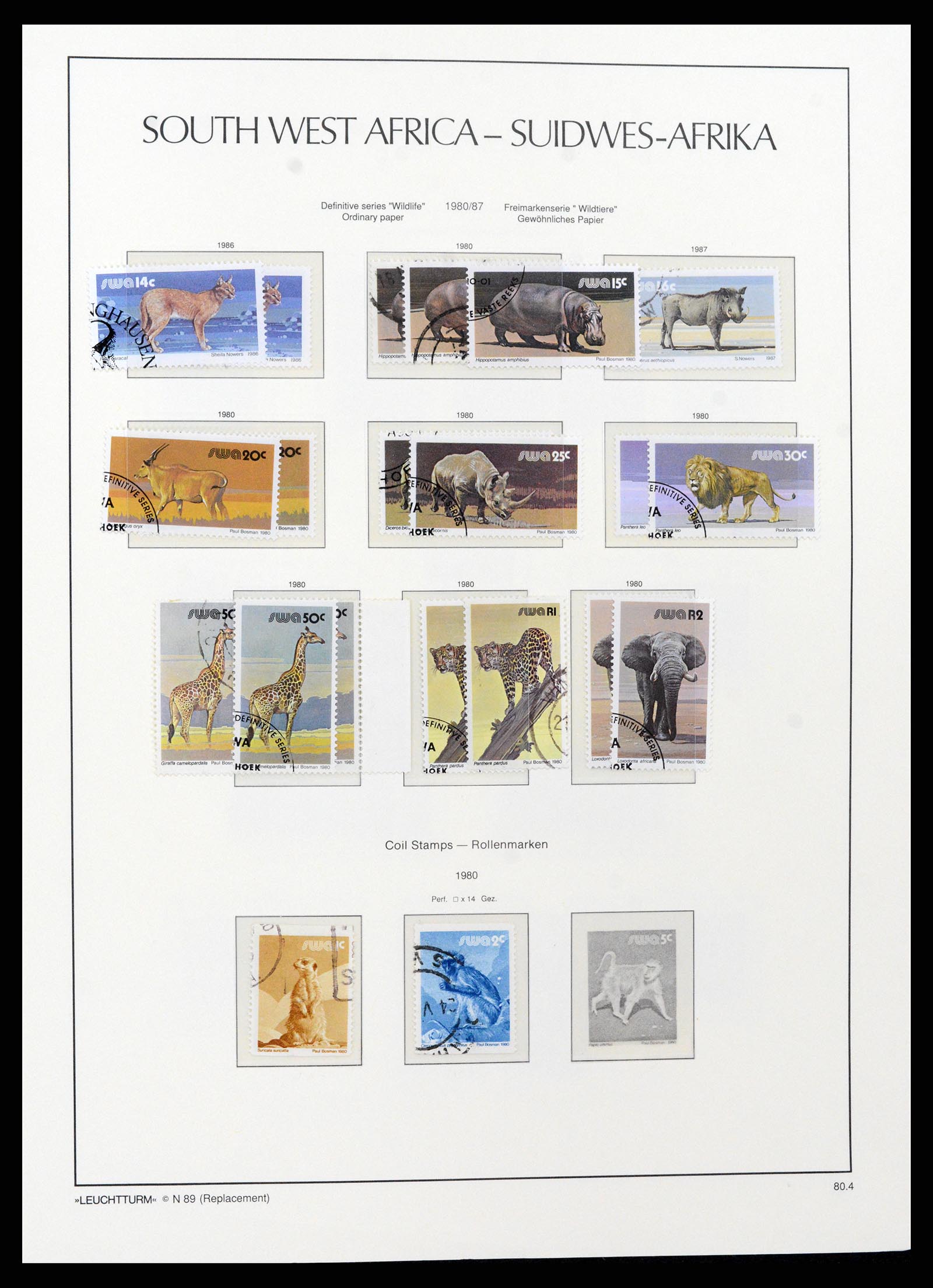 37621 172 - Postzegelverzameling 37621 Zuid West Afrika en Namibië 1910-1991.