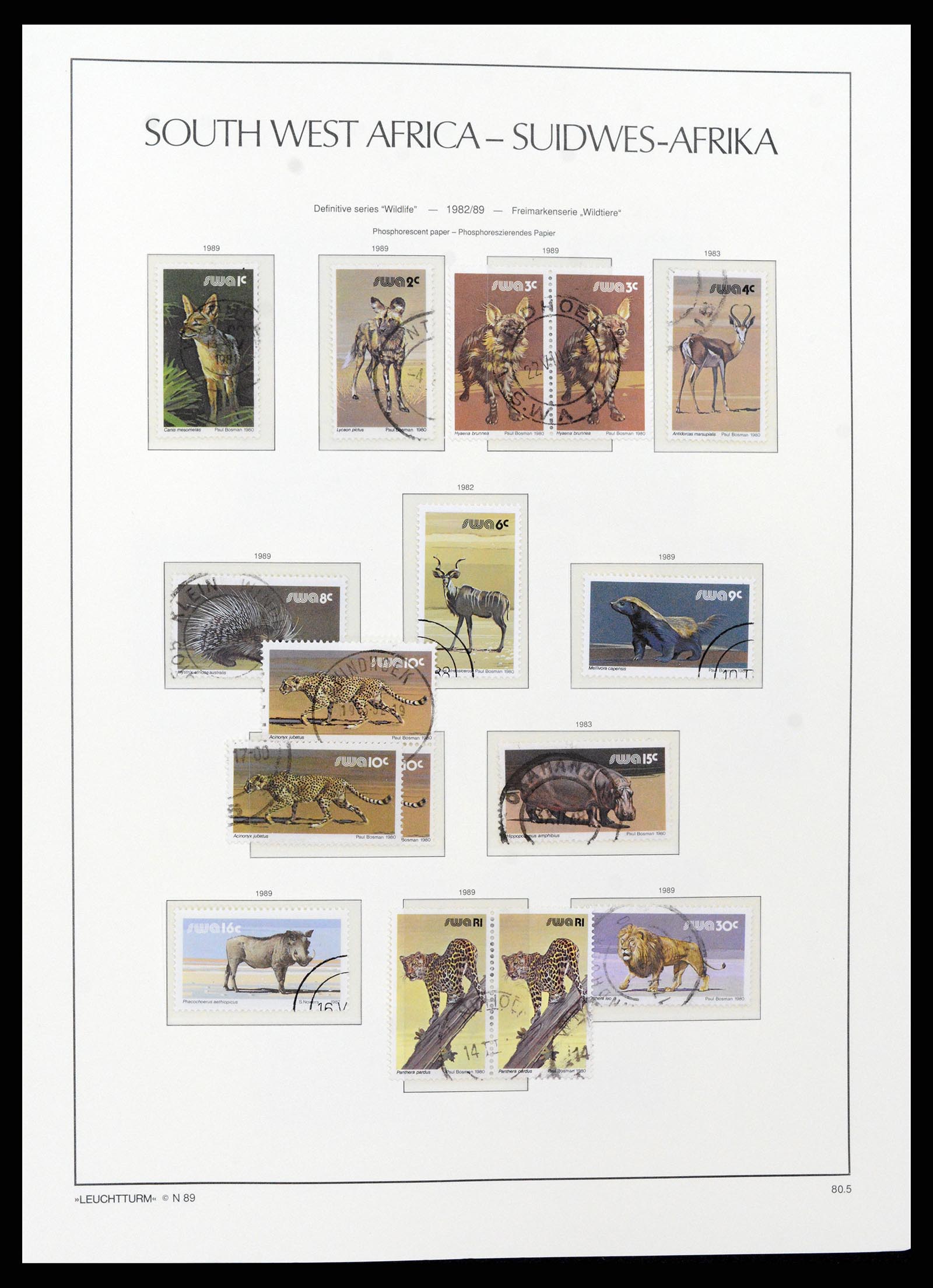 37621 173 - Postzegelverzameling 37621 Zuid West Afrika en Namibië 1910-1991.