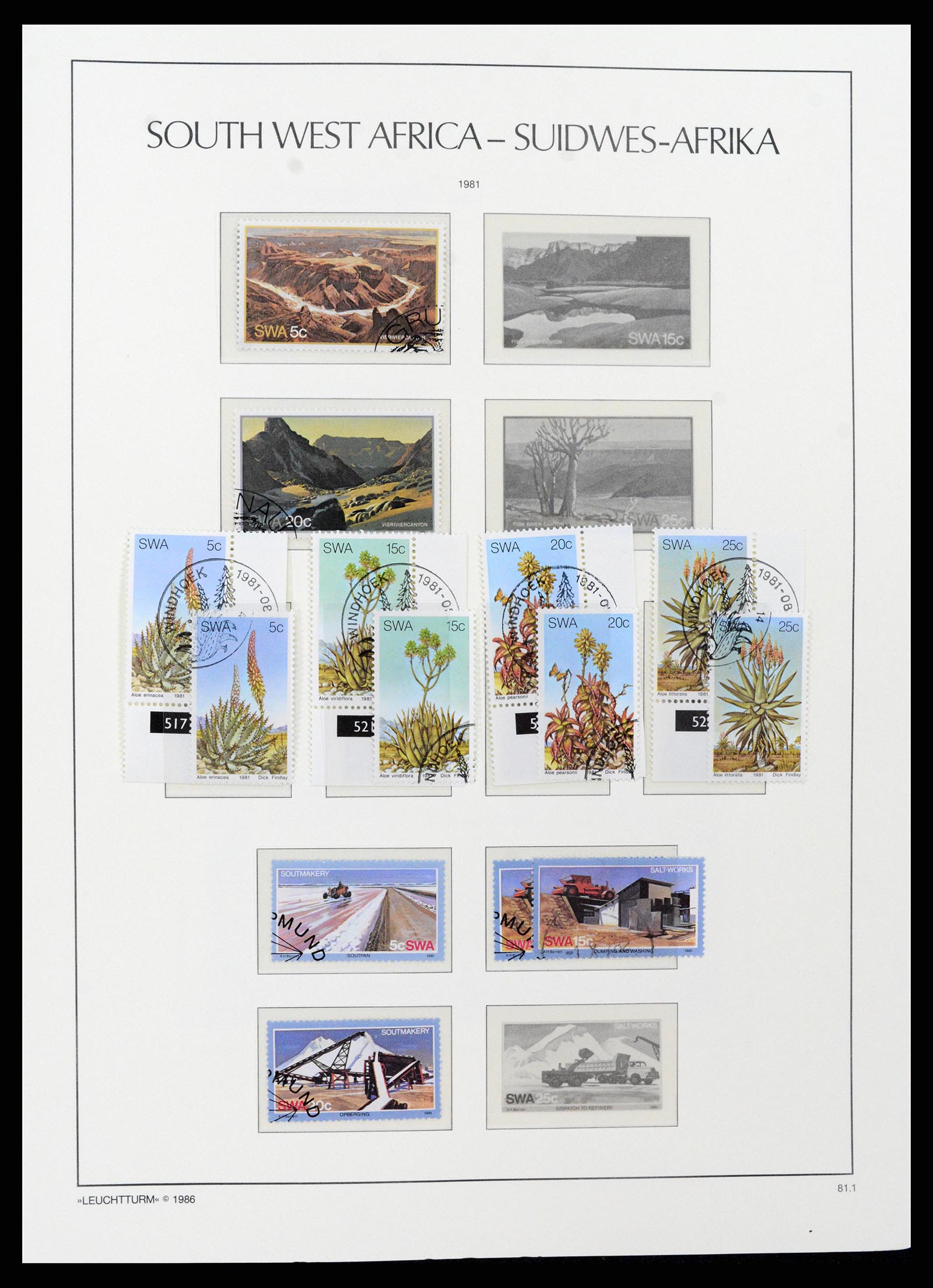 37621 174 - Postzegelverzameling 37621 Zuid West Afrika en Namibië 1910-1991.