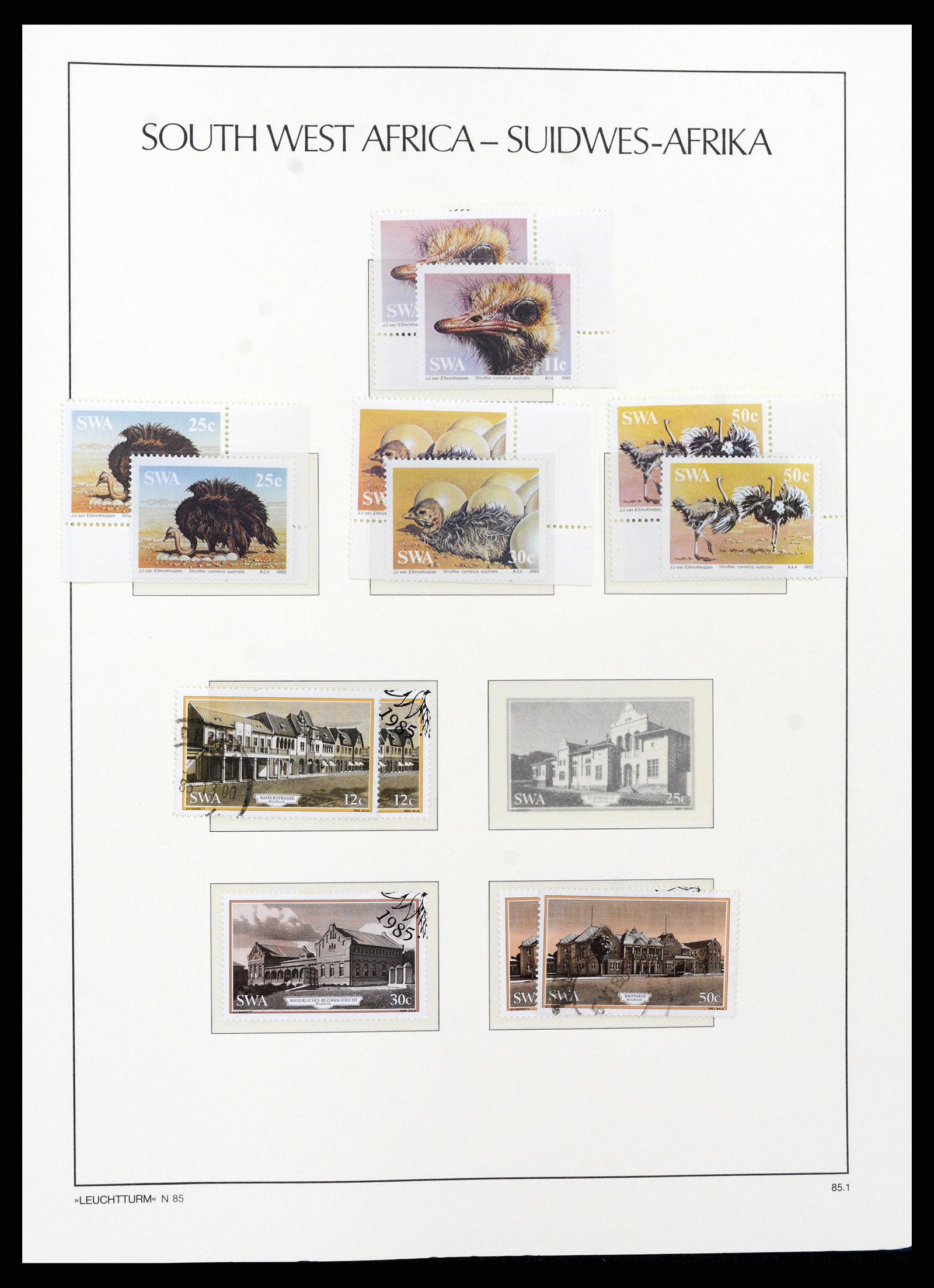 37621 182 - Postzegelverzameling 37621 Zuid West Afrika en Namibië 1910-1991.