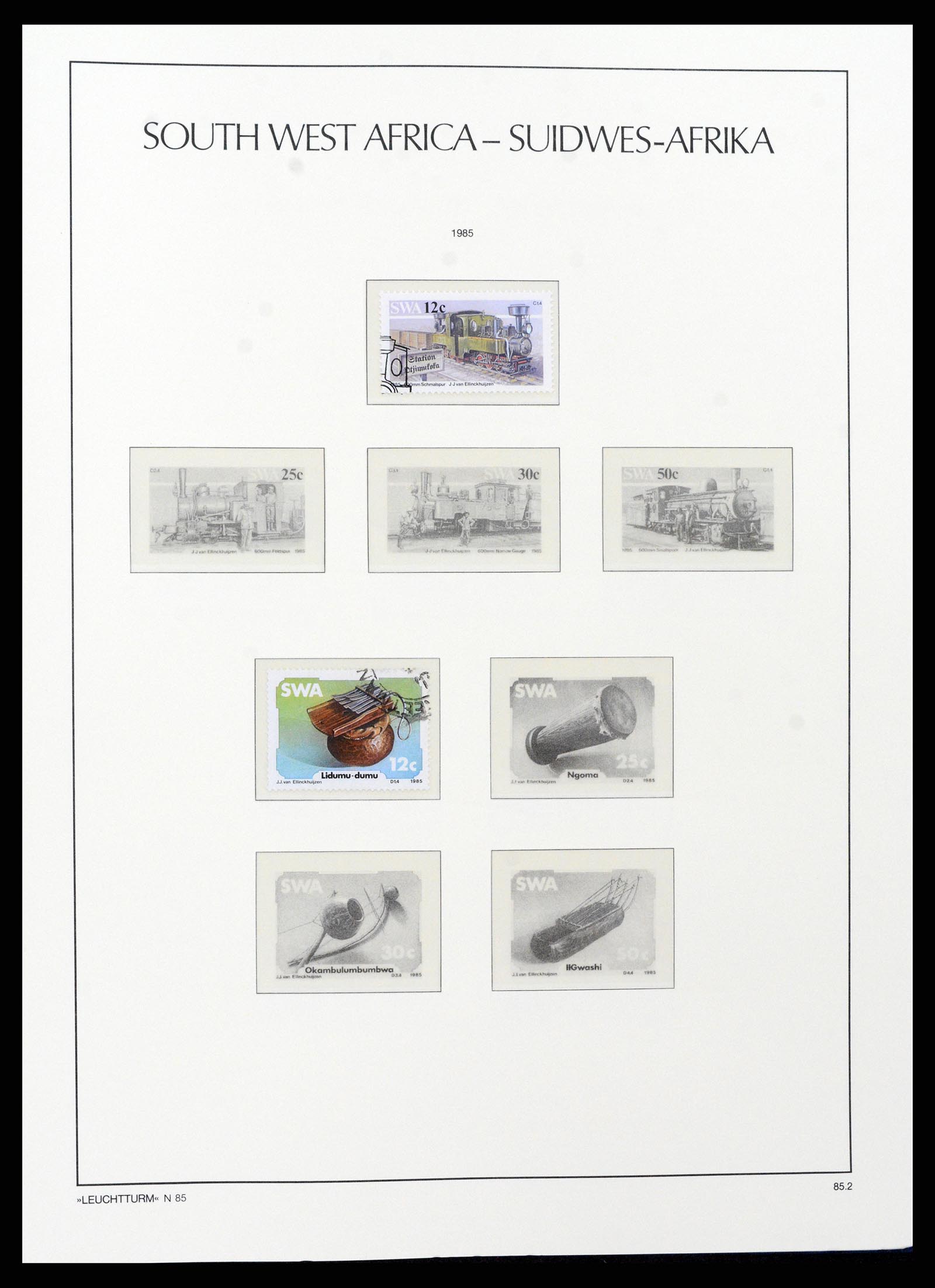 37621 183 - Postzegelverzameling 37621 Zuid West Afrika en Namibië 1910-1991.