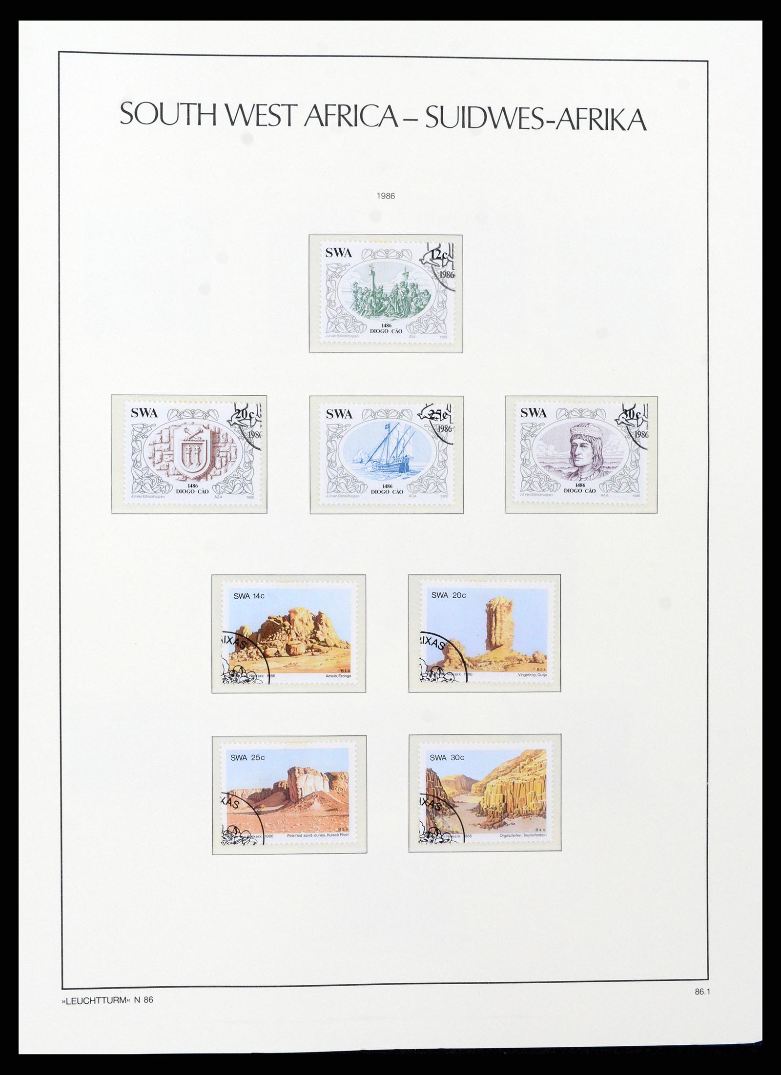 37621 184 - Postzegelverzameling 37621 Zuid West Afrika en Namibië 1910-1991.