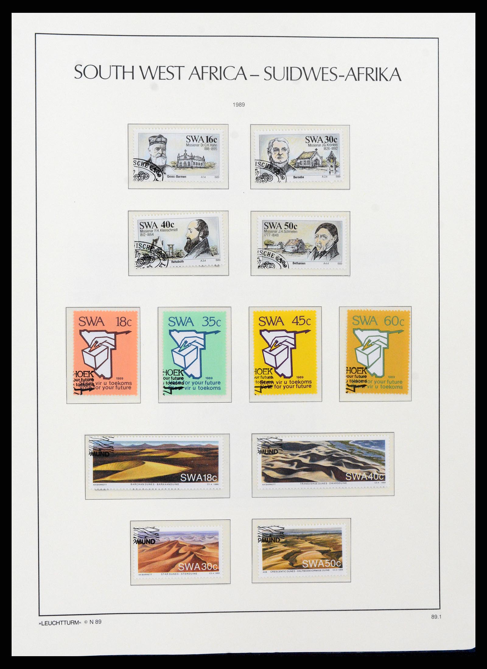 37621 190 - Postzegelverzameling 37621 Zuid West Afrika en Namibië 1910-1991.