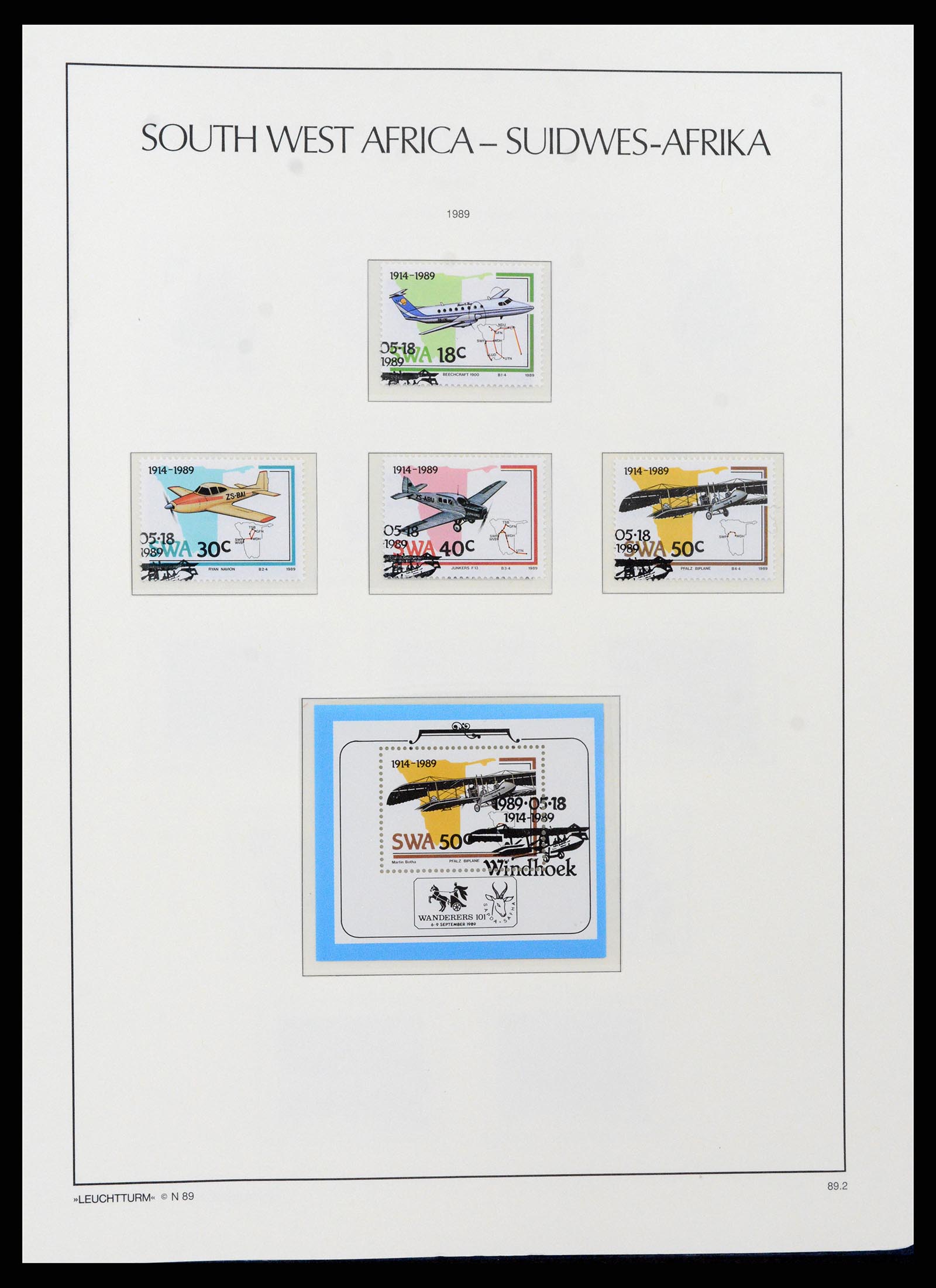 37621 191 - Postzegelverzameling 37621 Zuid West Afrika en Namibië 1910-1991.