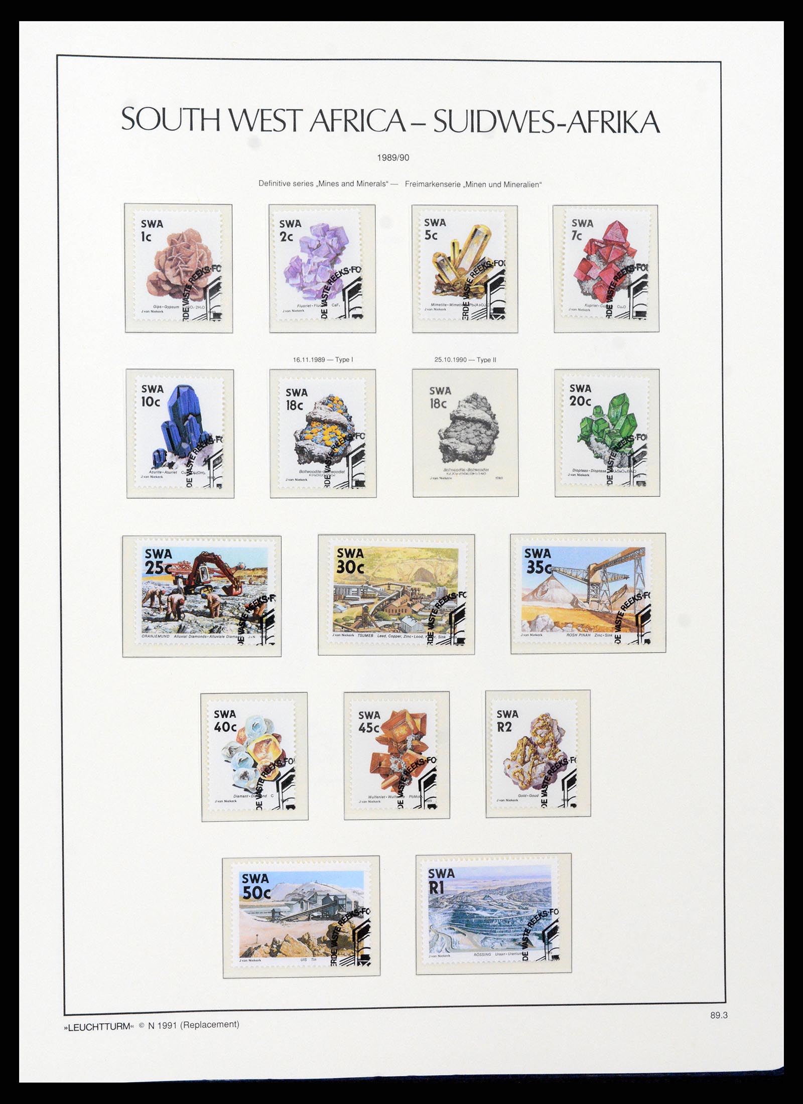 37621 192 - Postzegelverzameling 37621 Zuid West Afrika en Namibië 1910-1991.