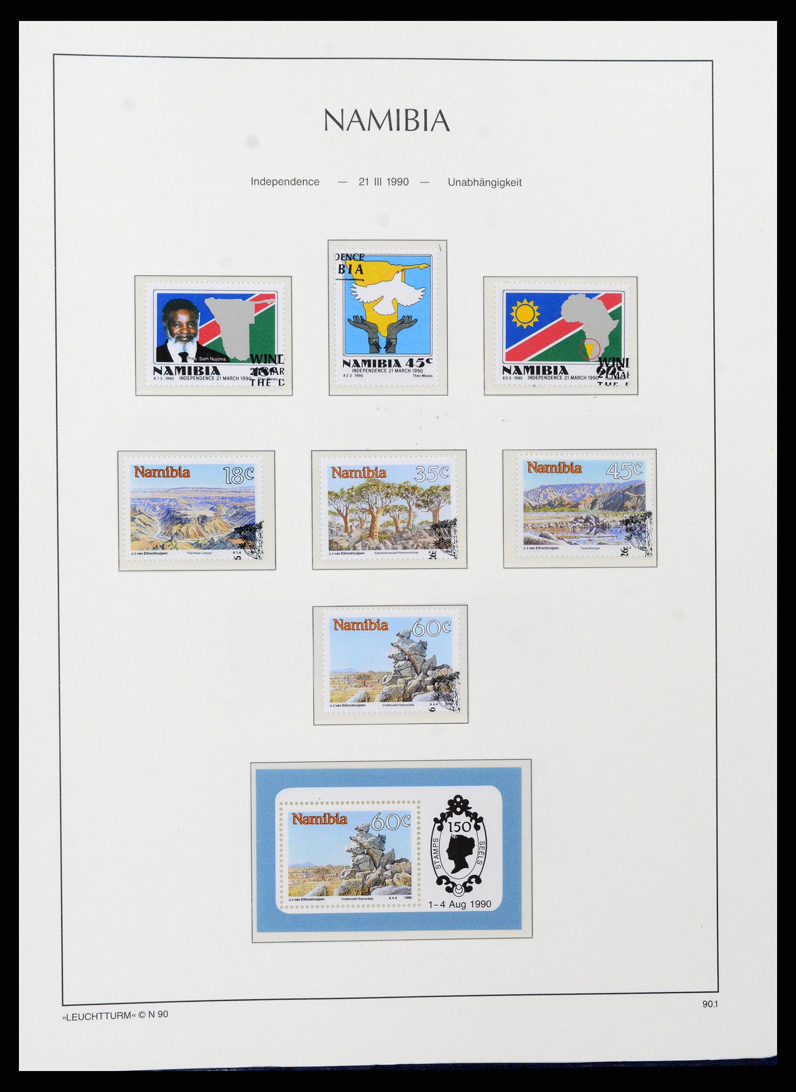 37621 194 - Postzegelverzameling 37621 Zuid West Afrika en Namibië 1910-1991.