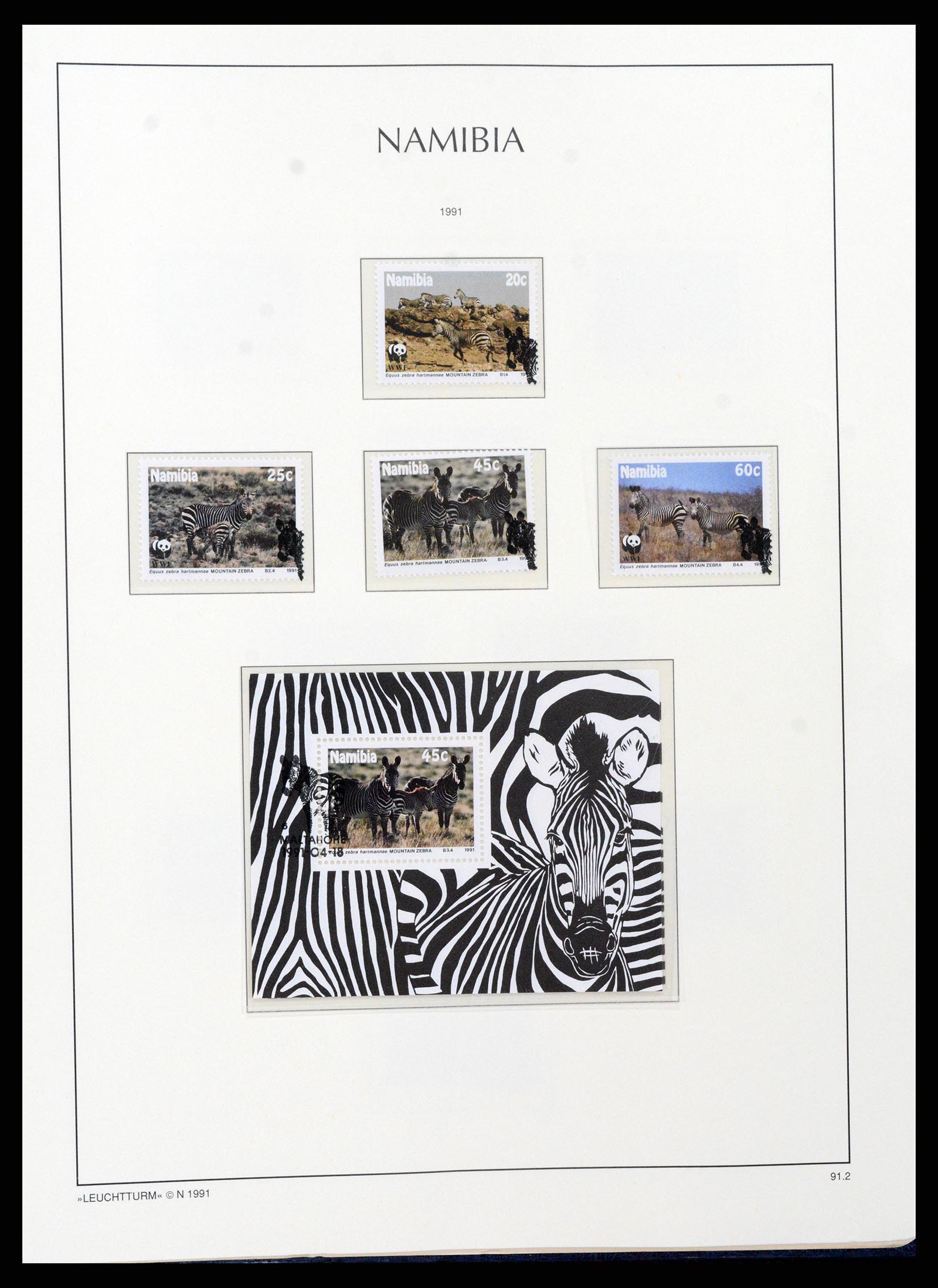37621 197 - Postzegelverzameling 37621 Zuid West Afrika en Namibië 1910-1991.