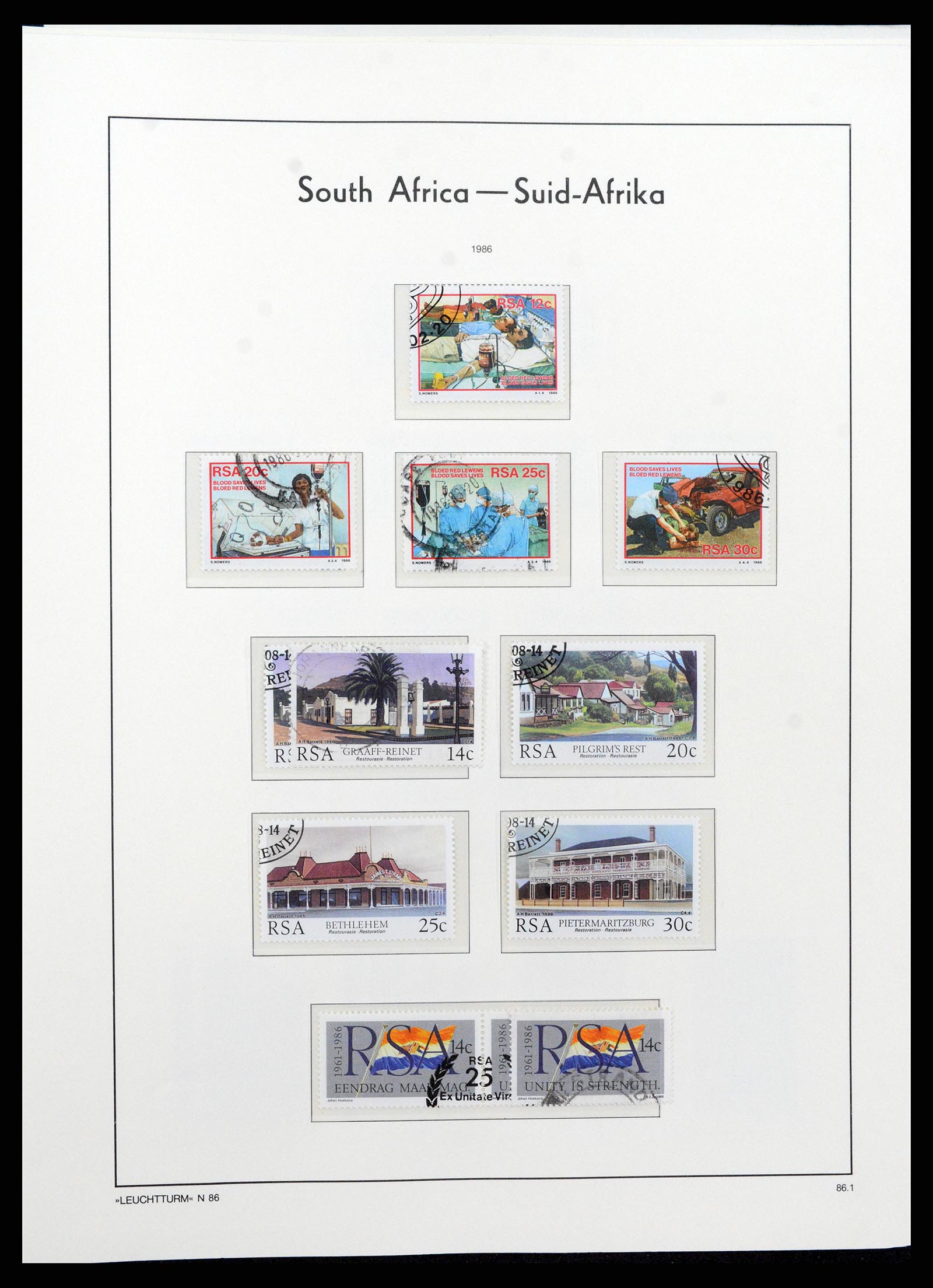 37622 086 - Postzegelverzameling 37622 Zuid Afrika 1910-1991.