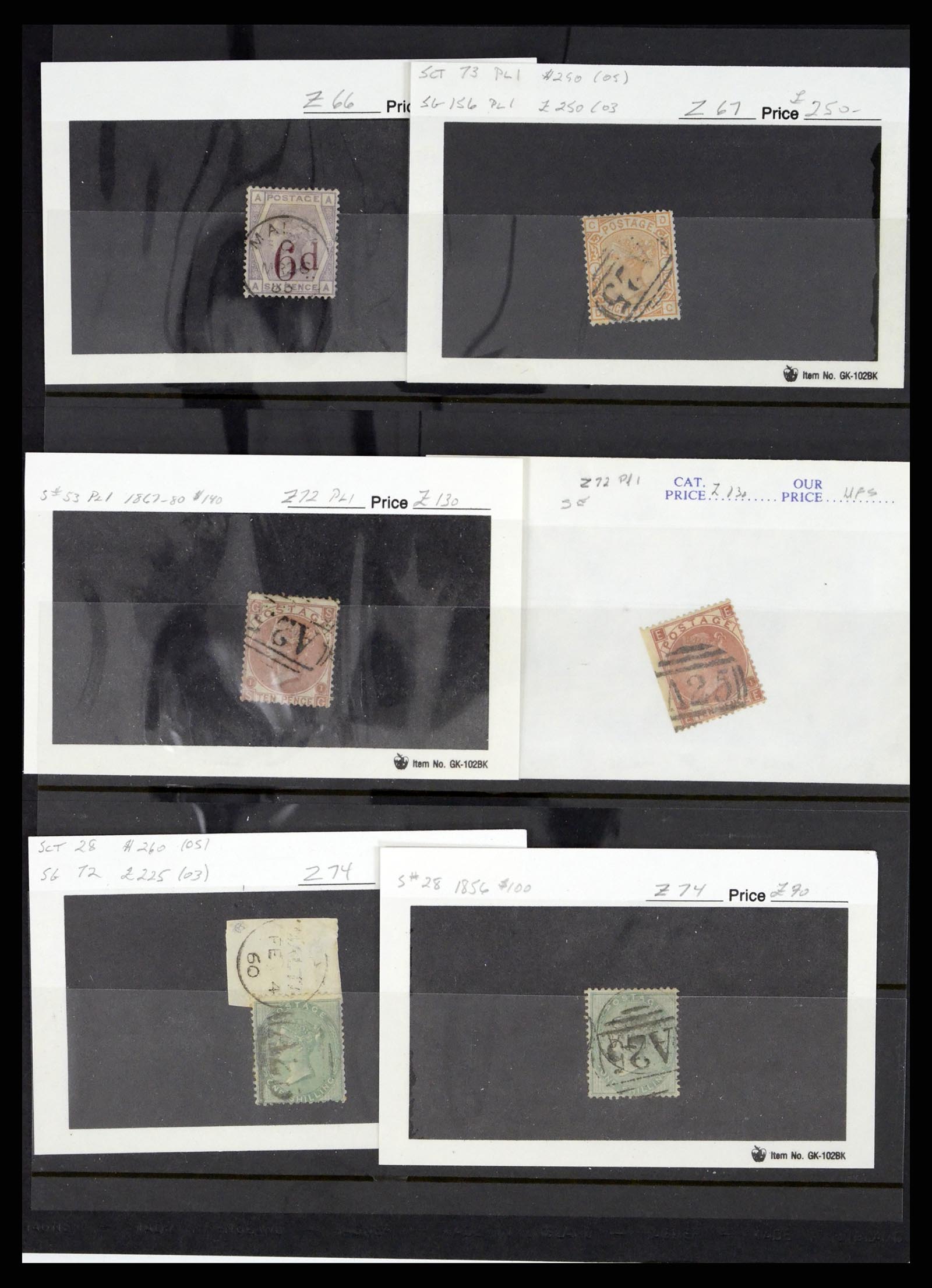 37627 004 - Postzegelverzameling 37627 Engeland gebruikt in Malta 1856-1918.