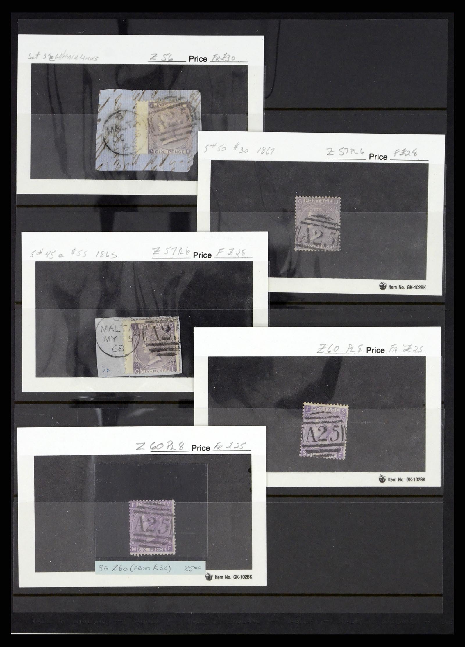 37627 006 - Postzegelverzameling 37627 Engeland gebruikt in Malta 1856-1918.