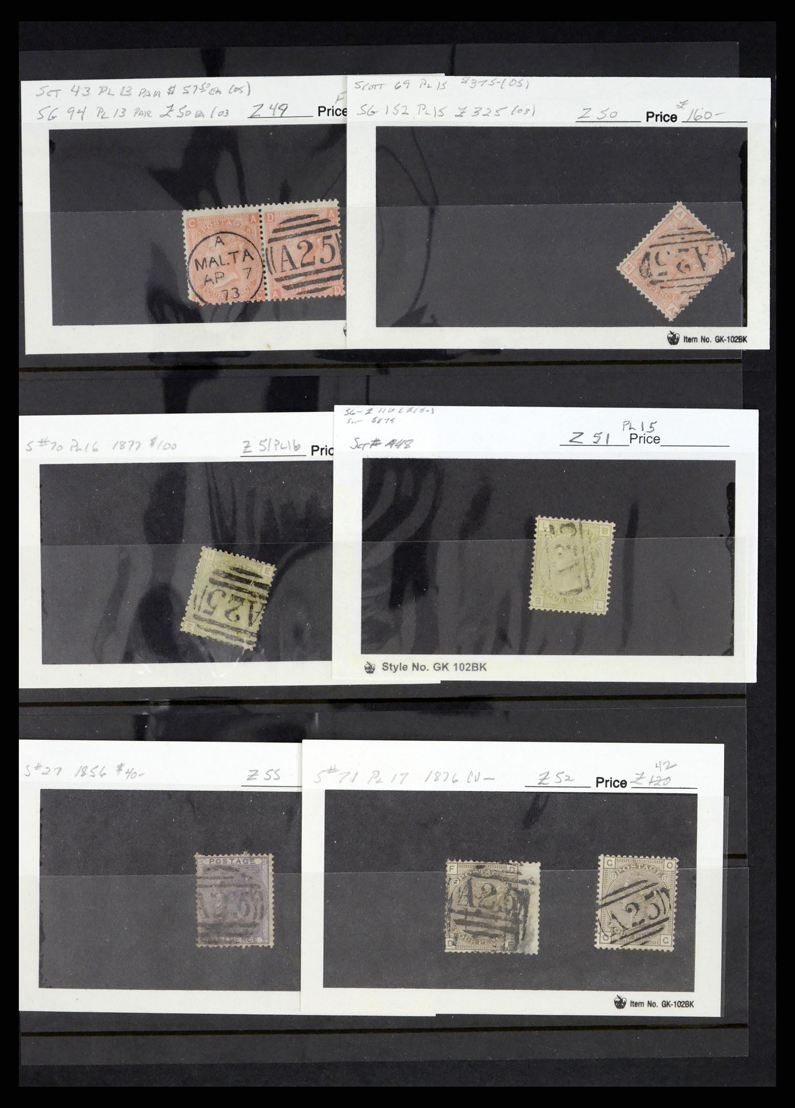 37627 007 - Postzegelverzameling 37627 Engeland gebruikt in Malta 1856-1918.