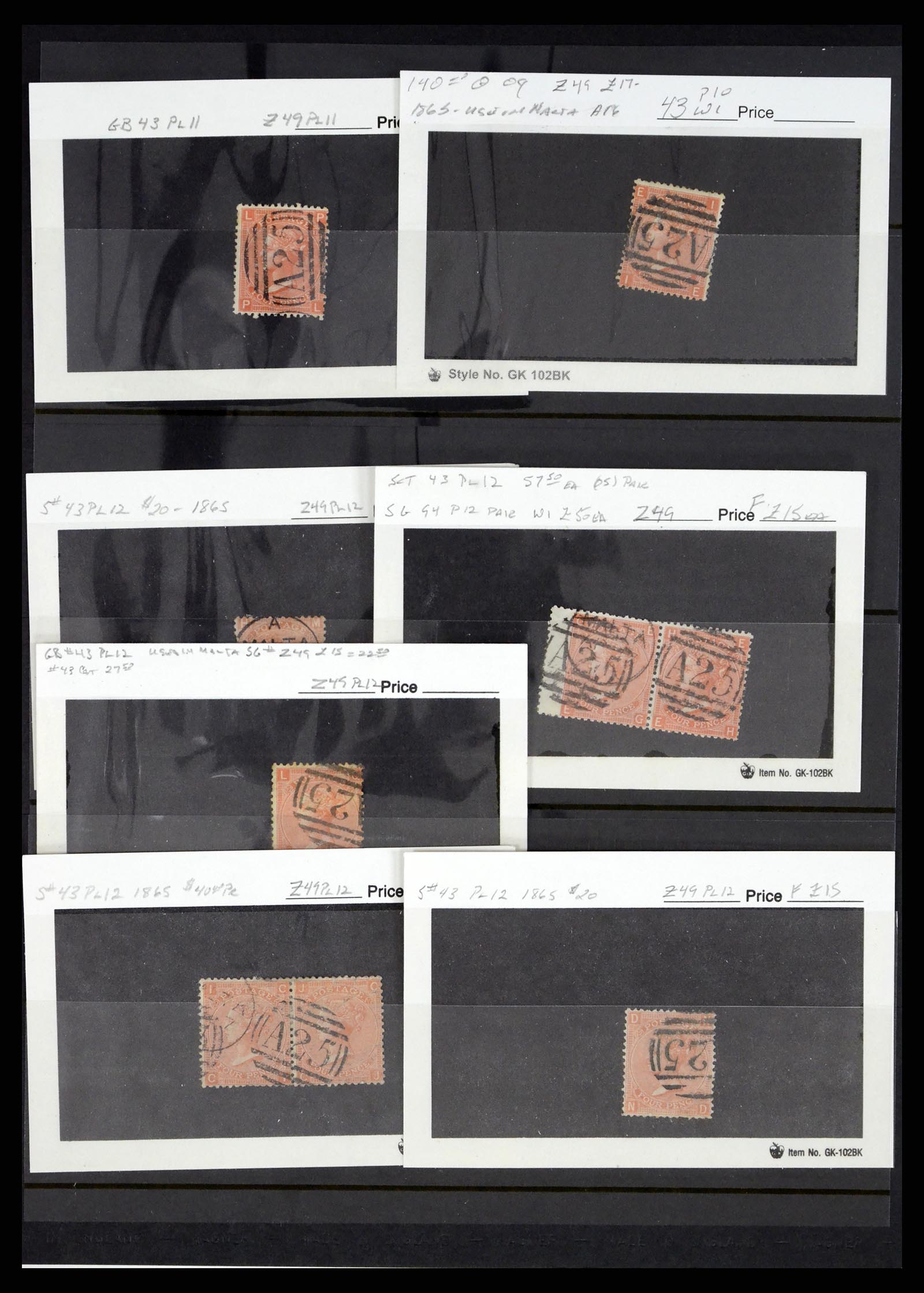 37627 008 - Postzegelverzameling 37627 Engeland gebruikt in Malta 1856-1918.