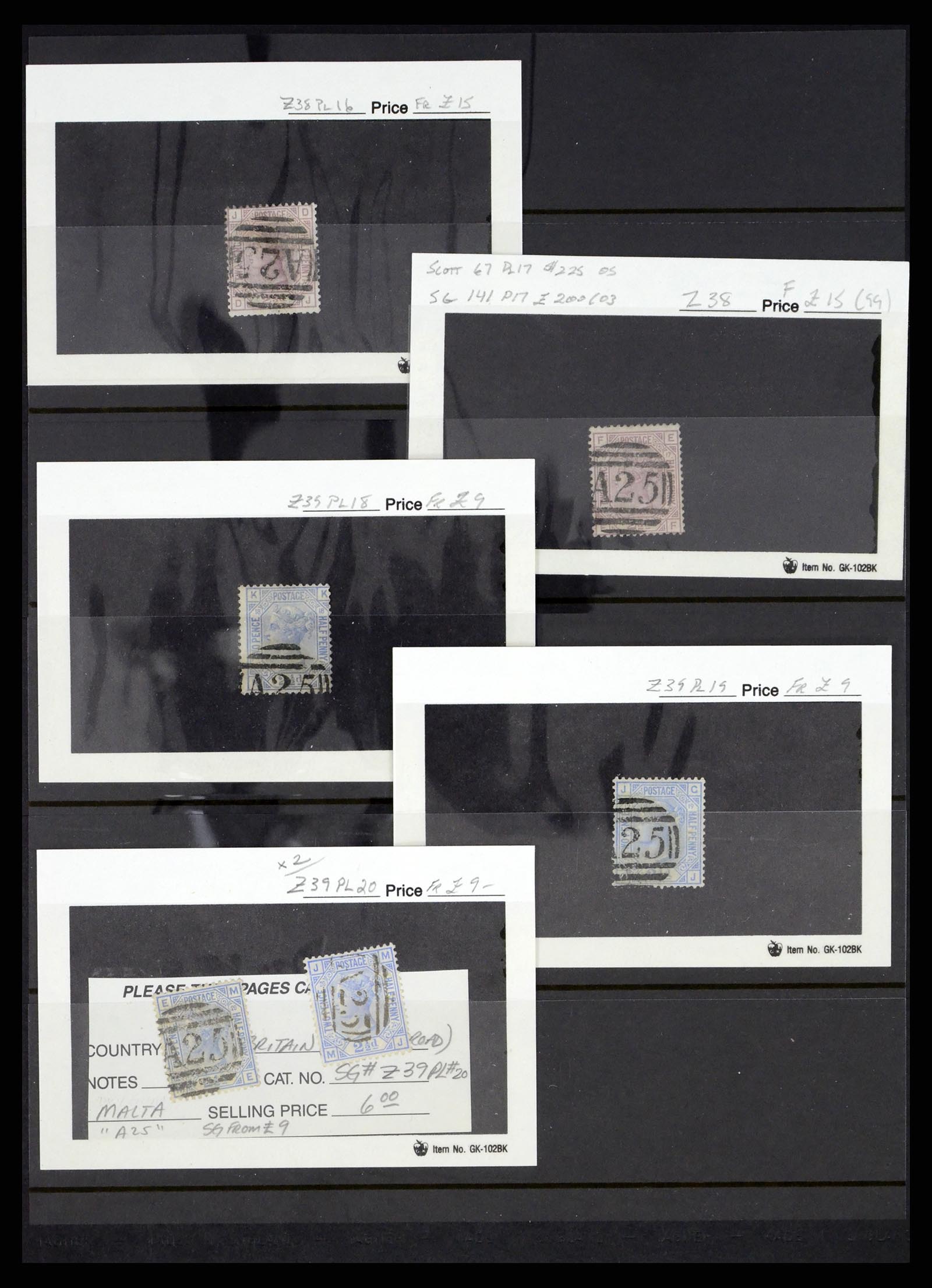37627 012 - Postzegelverzameling 37627 Engeland gebruikt in Malta 1856-1918.