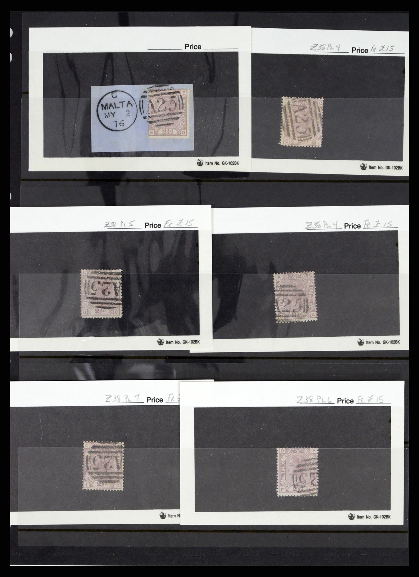 37627 016 - Postzegelverzameling 37627 Engeland gebruikt in Malta 1856-1918.