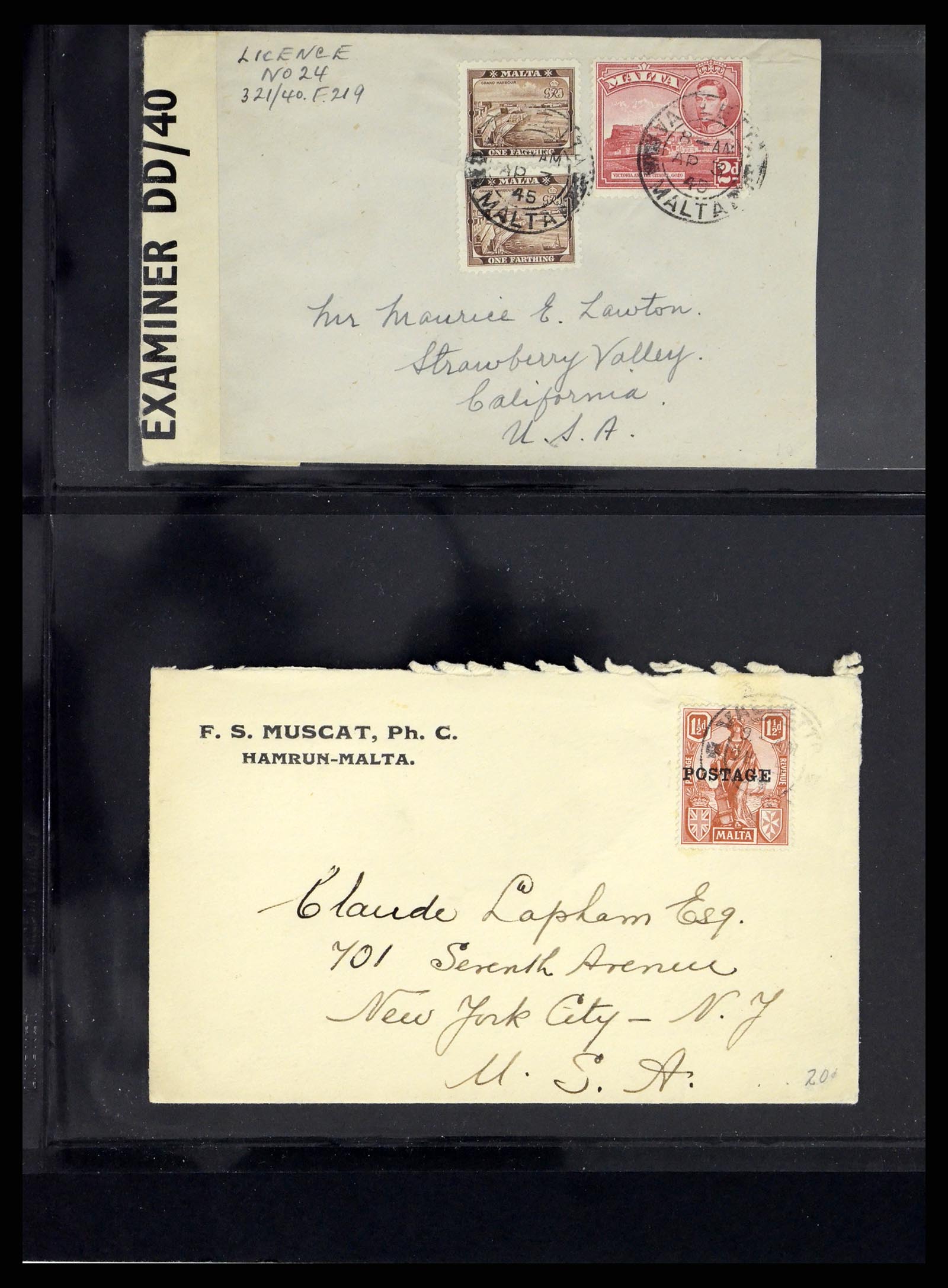 37627 031 - Postzegelverzameling 37627 Engeland gebruikt in Malta 1856-1918.