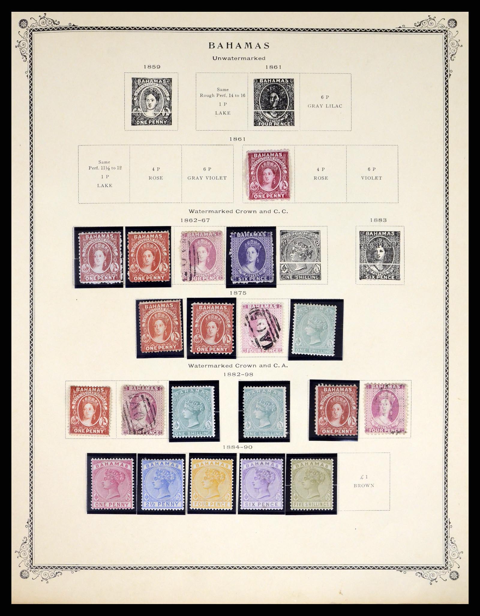 37629 002 - Postzegelverzameling 37629 Bahamas 1861-2013.