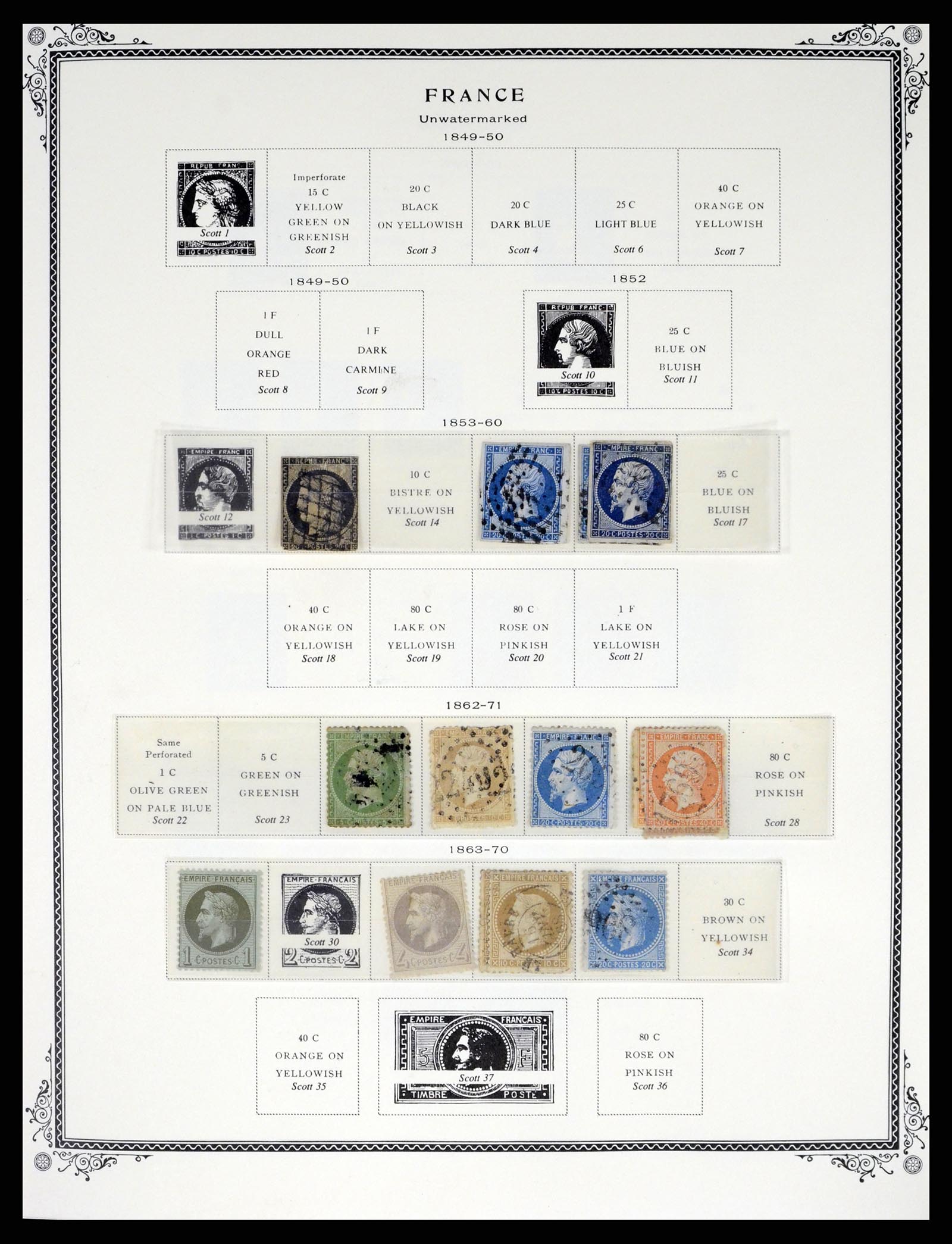 37632 001 - Stamp collection 37632 France 1849-2001.