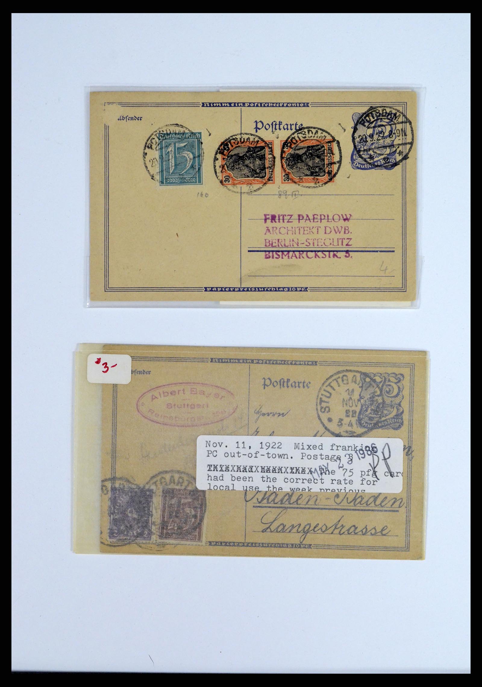 37633 018 - Postzegelverzameling 37633 Duitsland brieven 1870-1948.