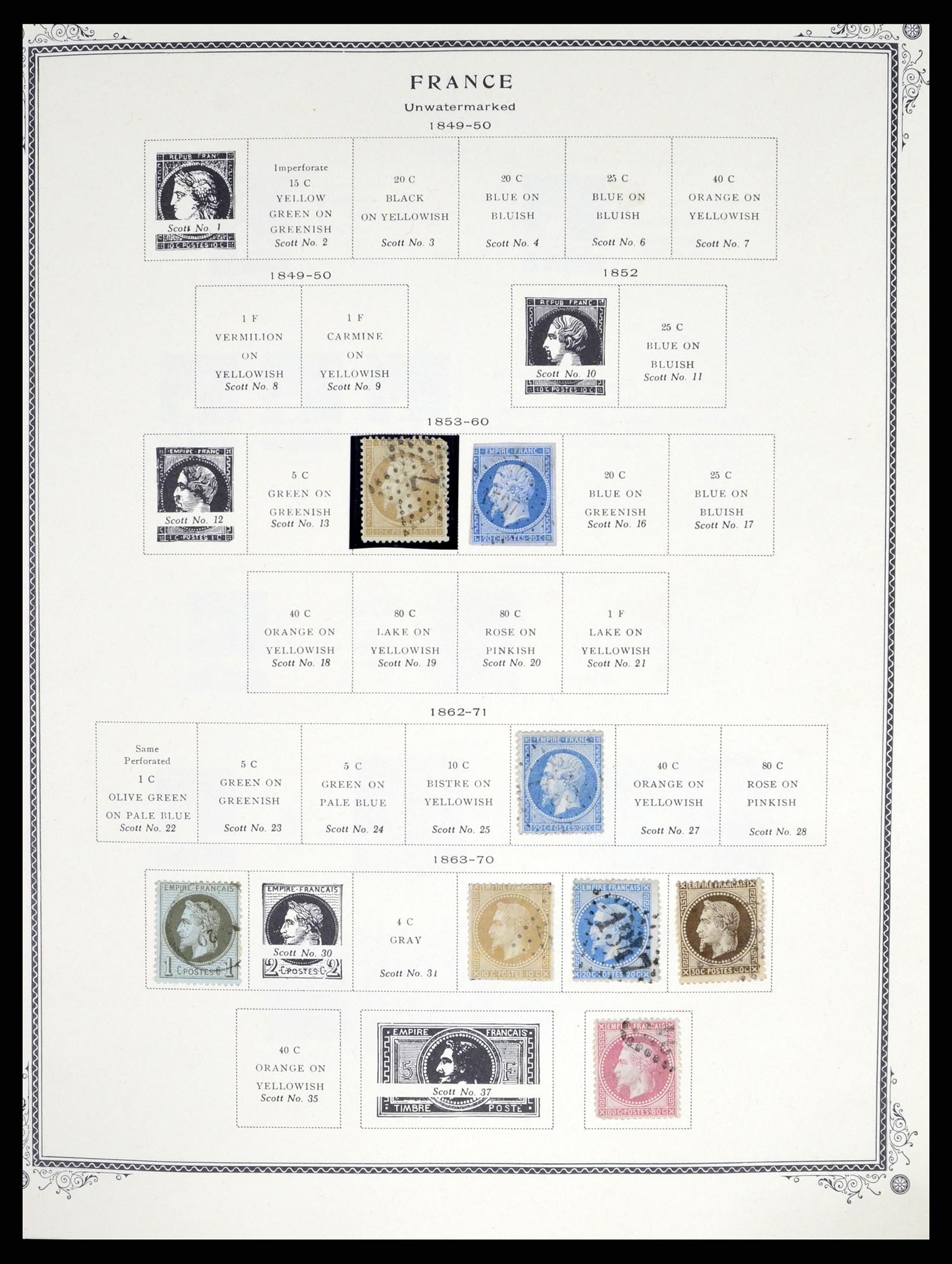 37639 001 - Postzegelverzameling 37639 Frankrijk 1853-1984.