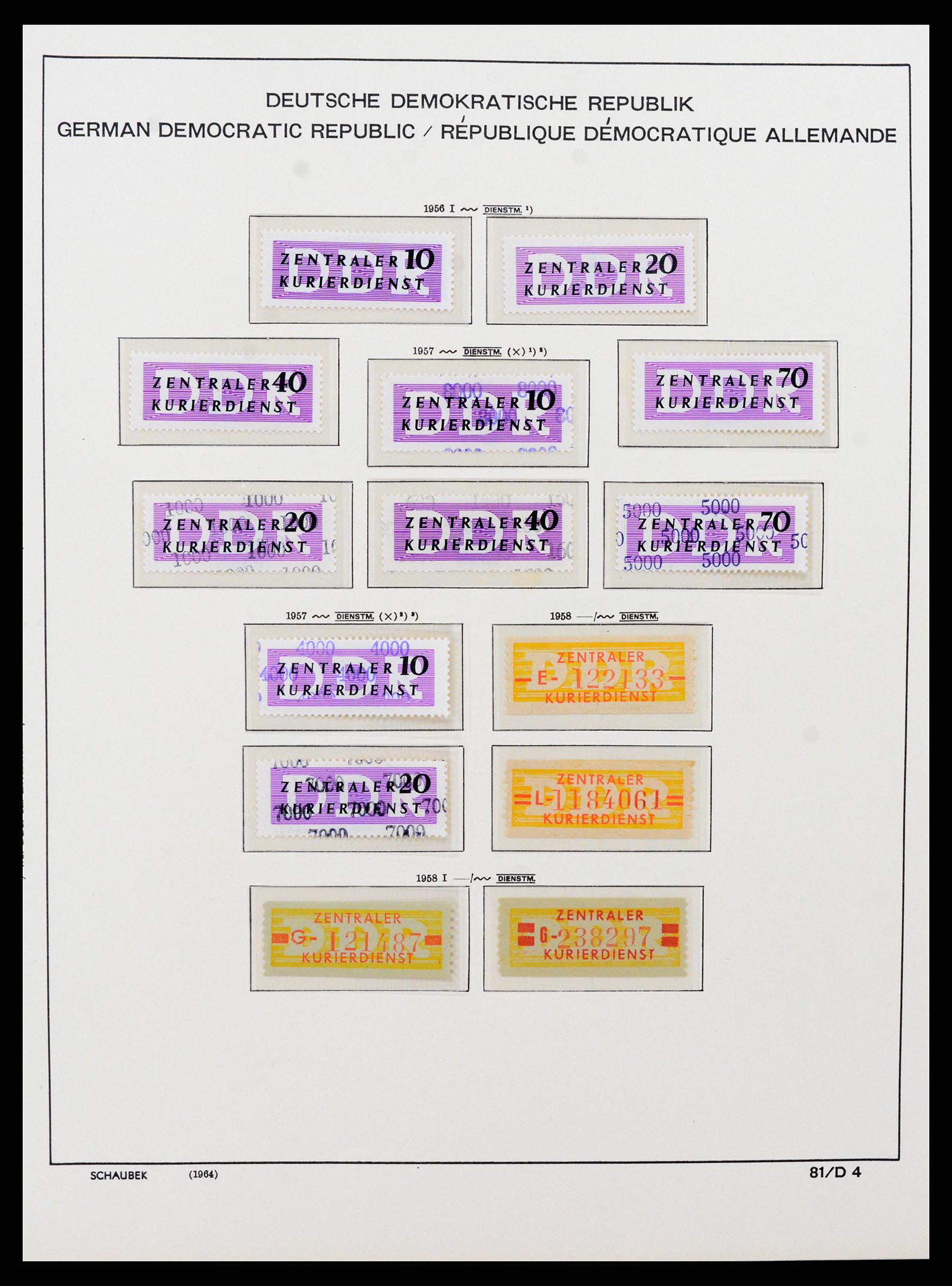 37640 004 - Postzegelverzameling 37640 DDR dienst 1954-1965.