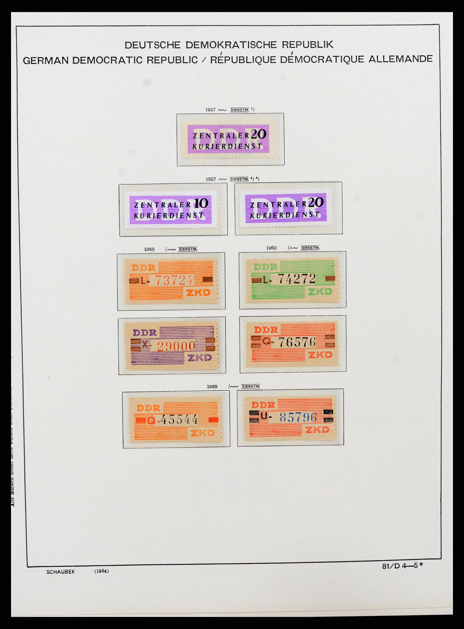 37640 005 - Postzegelverzameling 37640 DDR dienst 1954-1965.