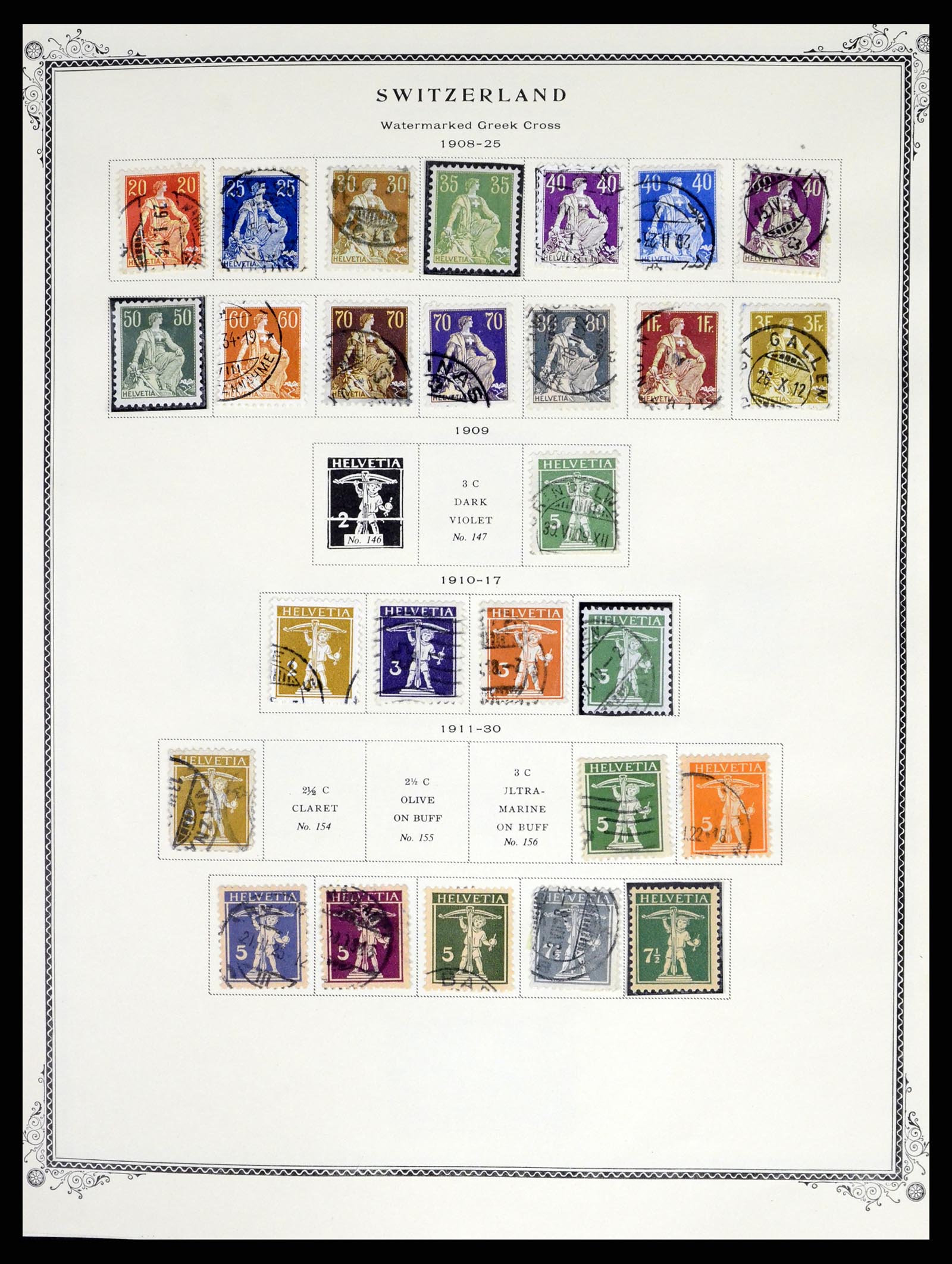 37641 006 - Postzegelverzameling 37641 Zwitserland 1855-1984.