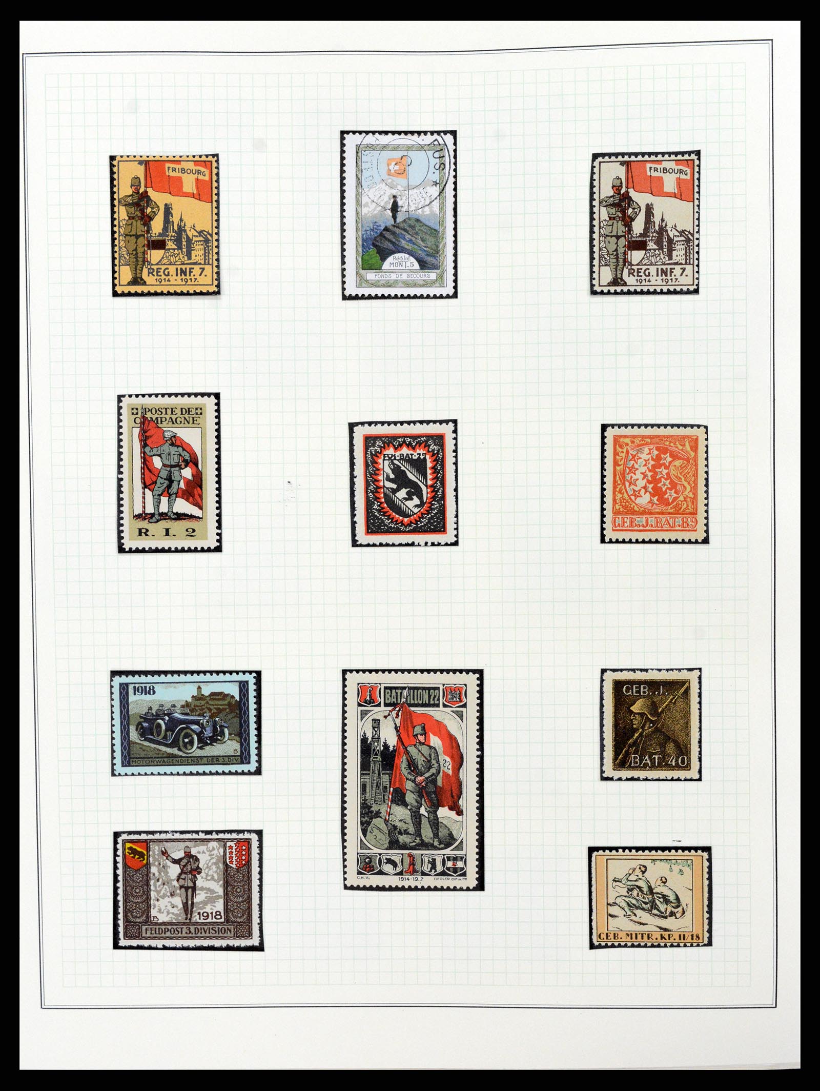 37642 002 - Postzegelverzameling 37642 Zwitserland soldatenzegels 1914-1945.