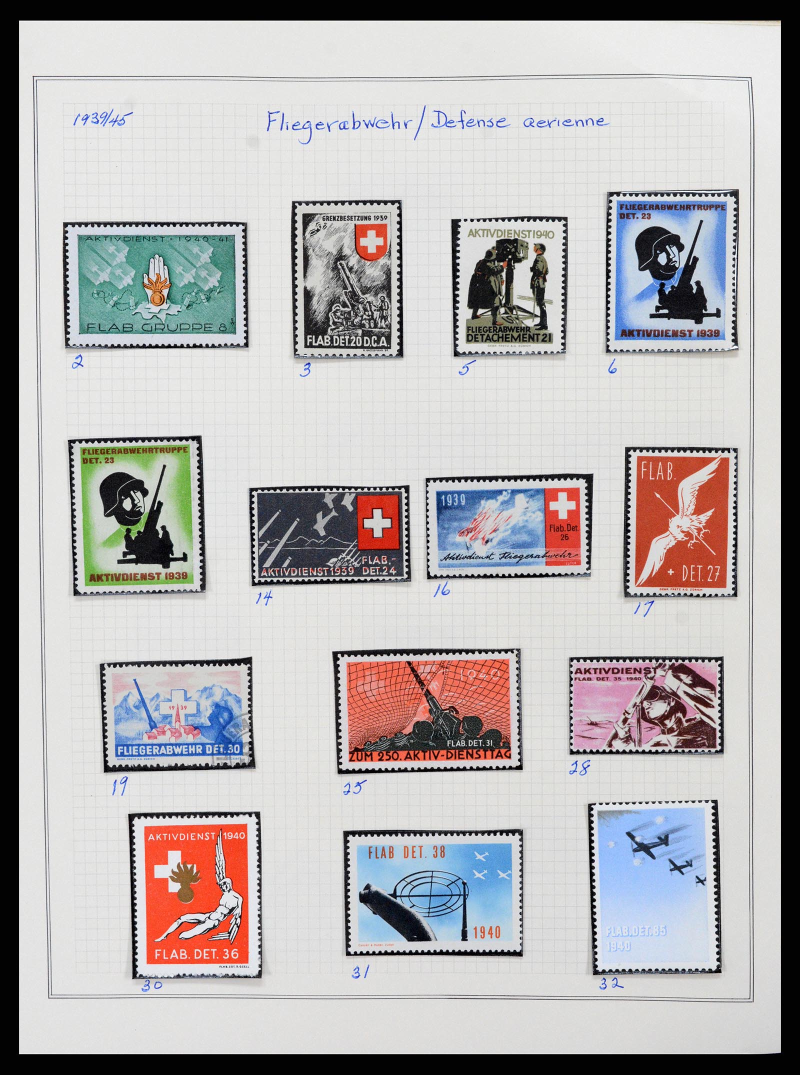 37642 021 - Stamp collection 37642 Switzerland soldier stamps 1914-1945.