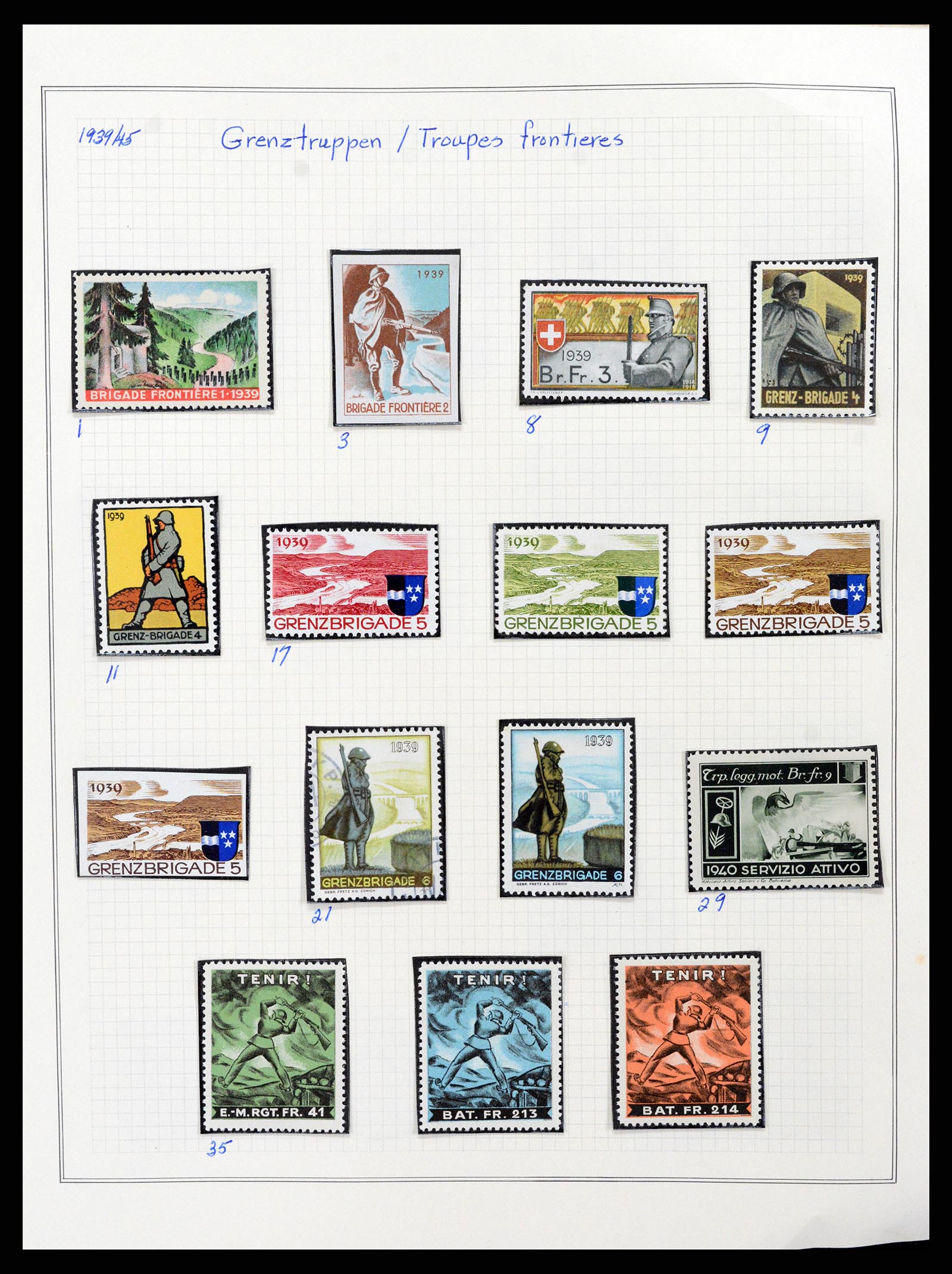 37642 024 - Stamp collection 37642 Switzerland soldier stamps 1914-1945.