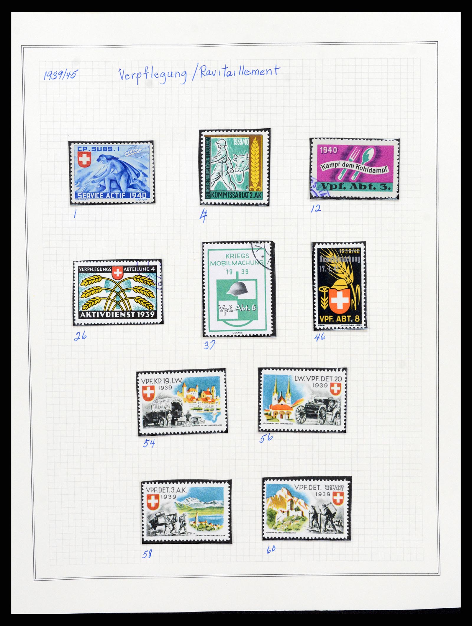 37642 050 - Stamp collection 37642 Switzerland soldier stamps 1914-1945.