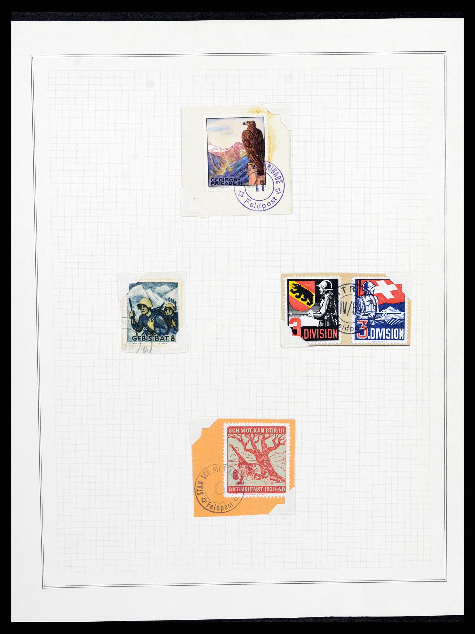 37642 056 - Stamp collection 37642 Switzerland soldier stamps 1914-1945.