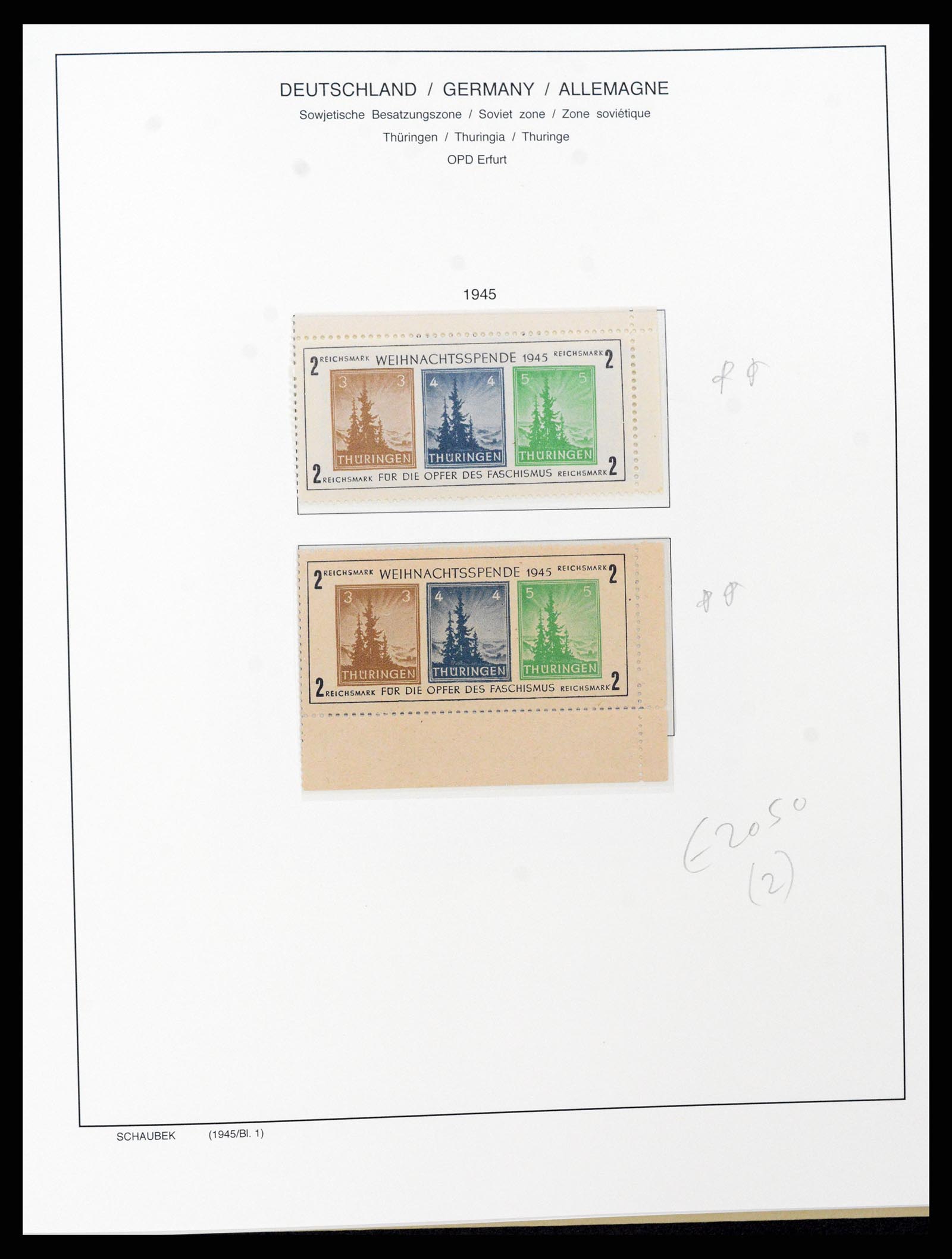 37645 032 - Stamp collection 37645 German Zones 1945-1949.