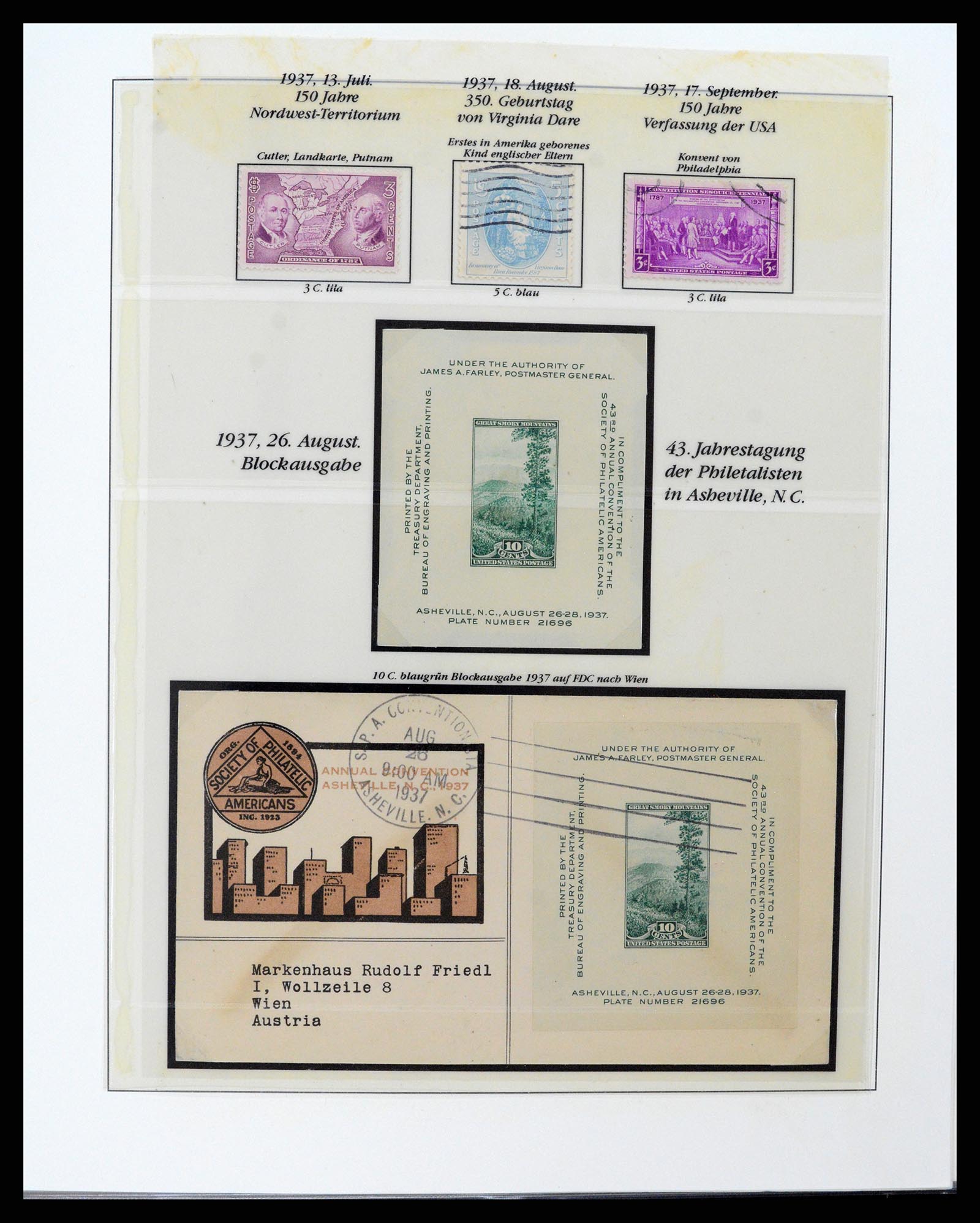 37653 092 - Stamp collection 37653 USA 1870-1954.