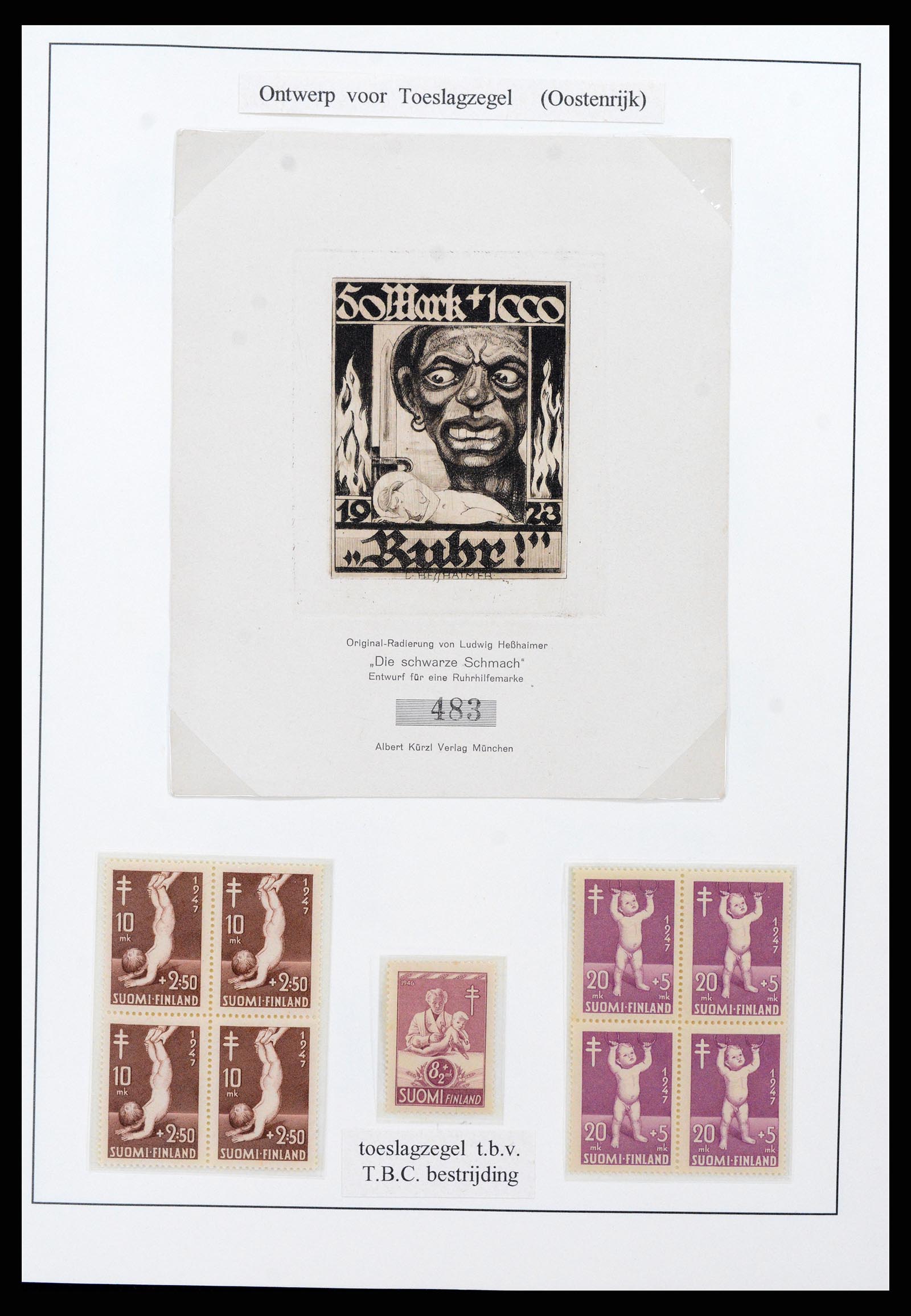 37656 004 - Postzegelverzameling 37656 Motief bloot 1900-1960.