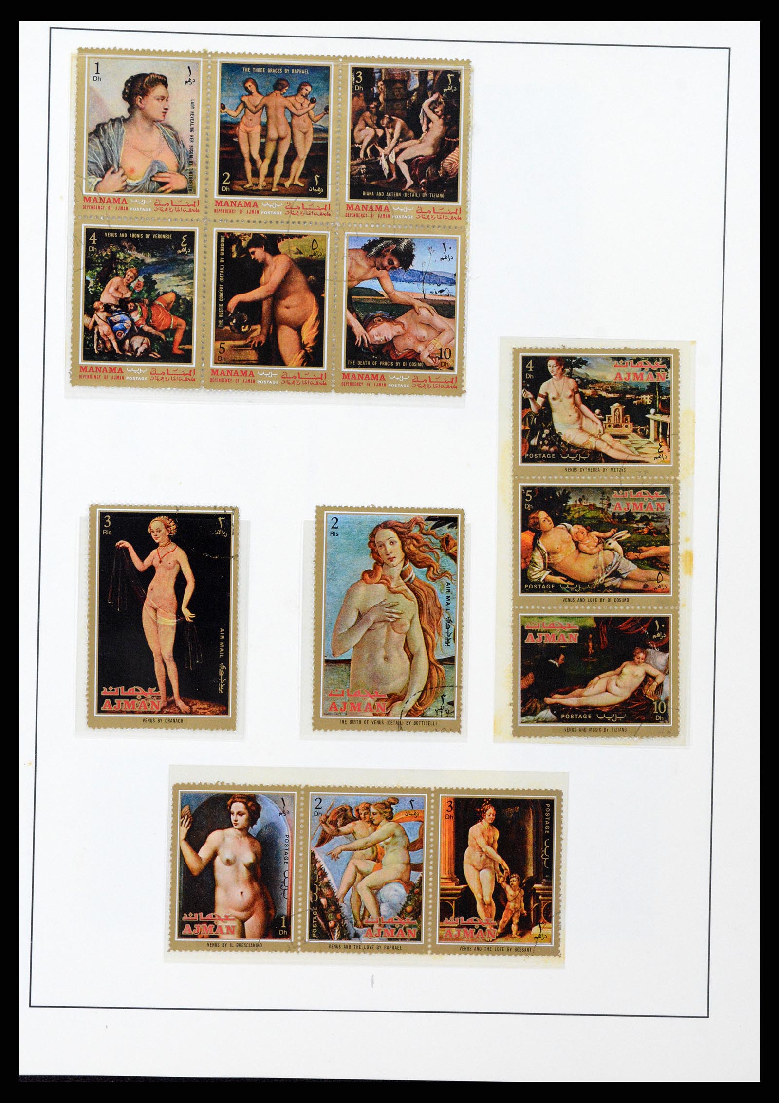 37656 019 - Postzegelverzameling 37656 Motief bloot 1900-1960.