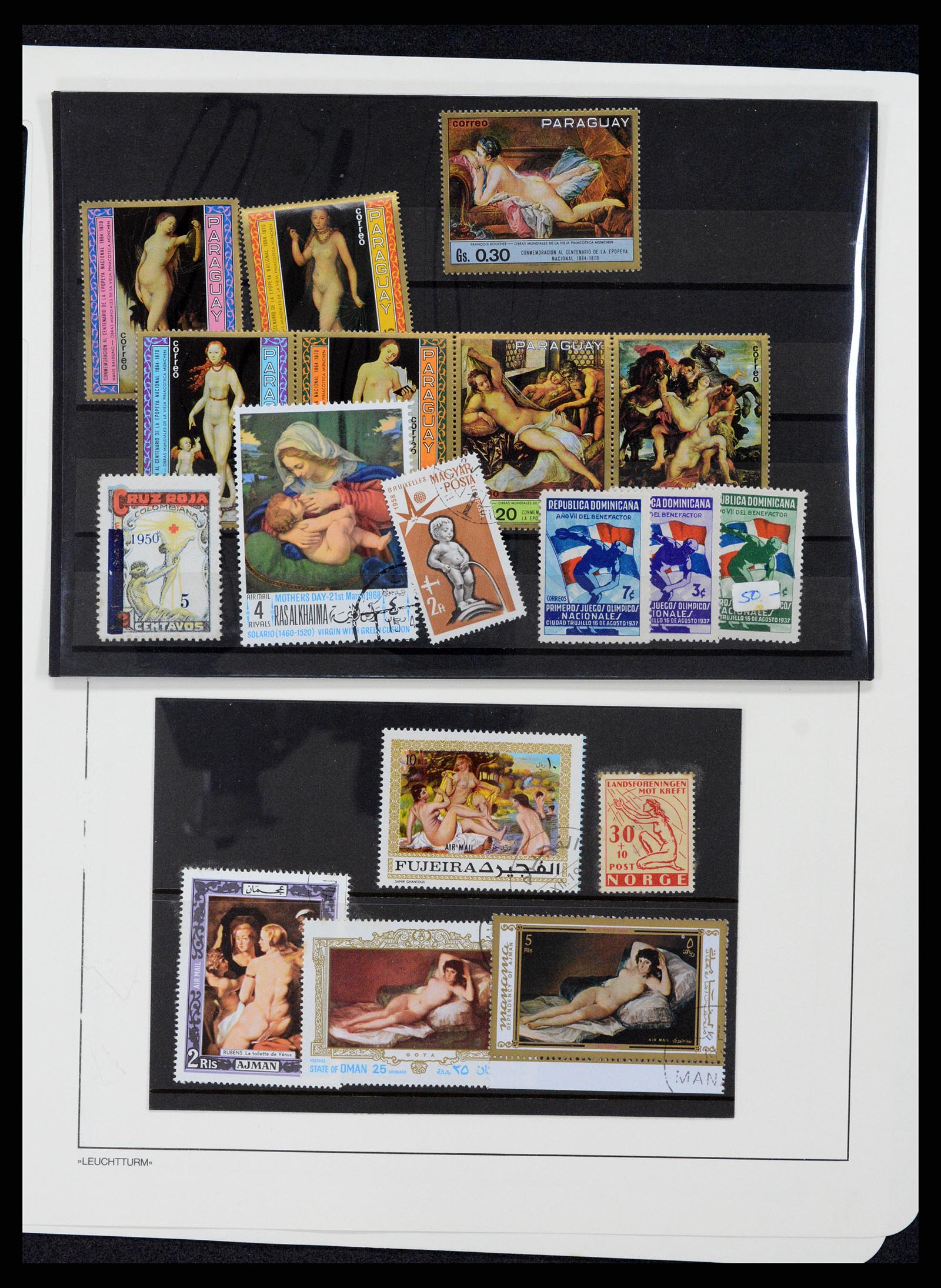 37656 024 - Postzegelverzameling 37656 Motief bloot 1900-1960.