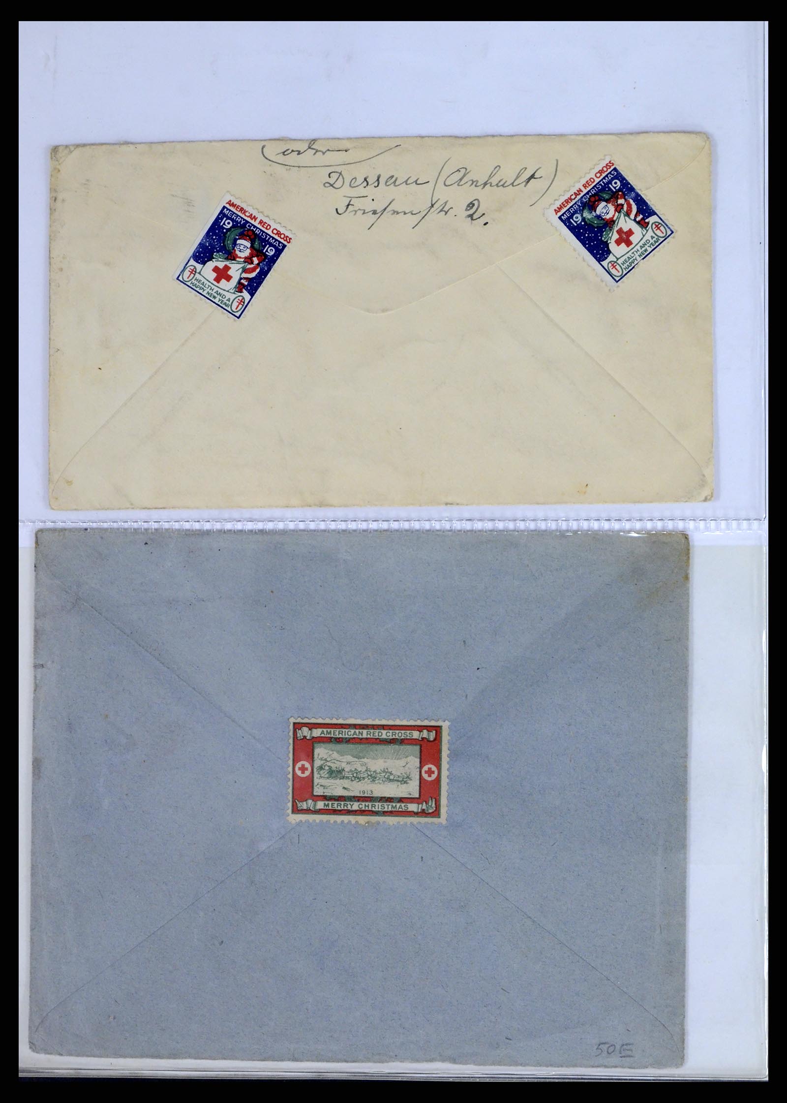 37668 006 - Postzegelverzameling 37668 USA Christmas seals op brief 1908-2009.