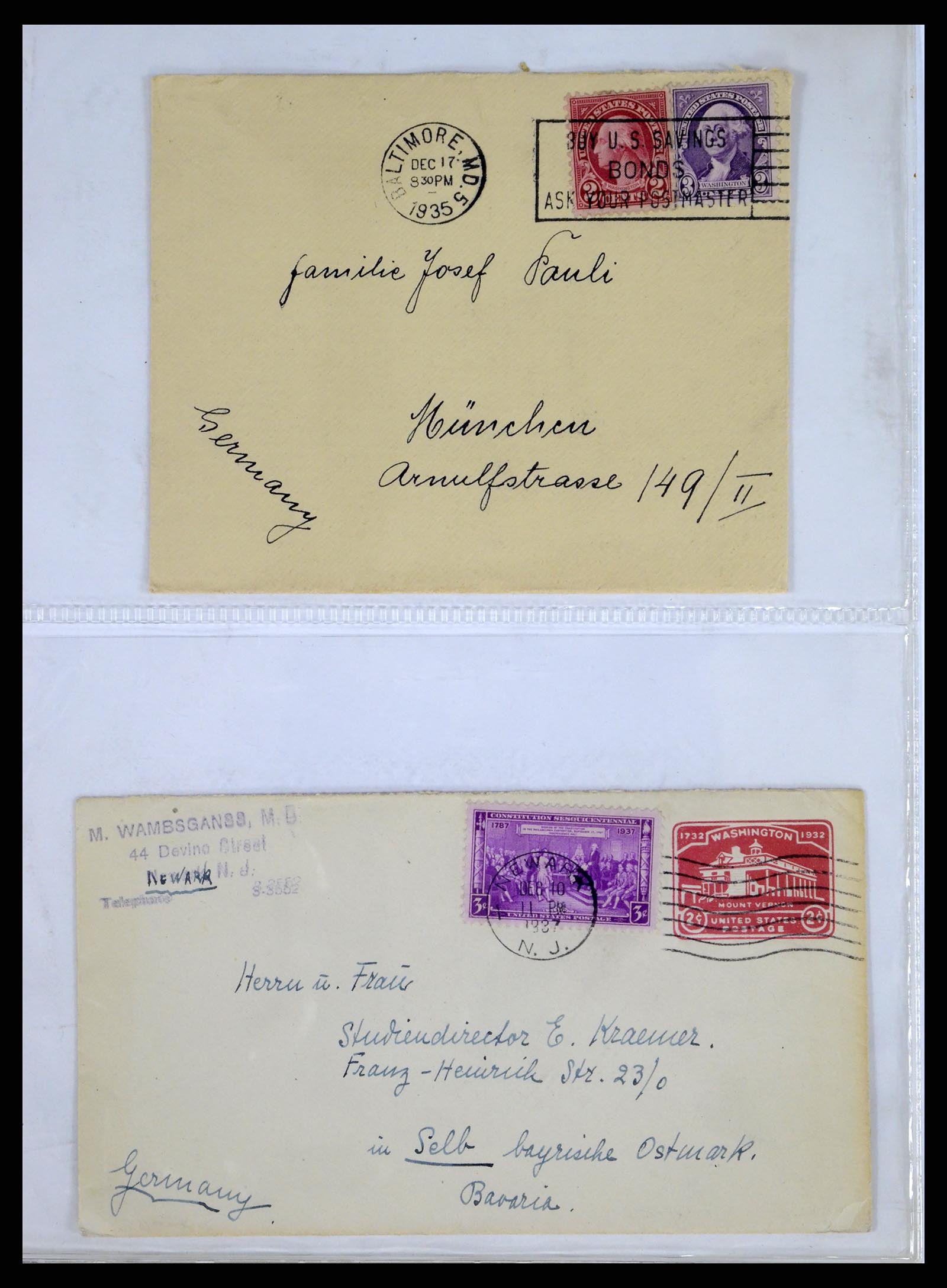 37668 031 - Postzegelverzameling 37668 USA Christmas seals op brief 1908-2009.