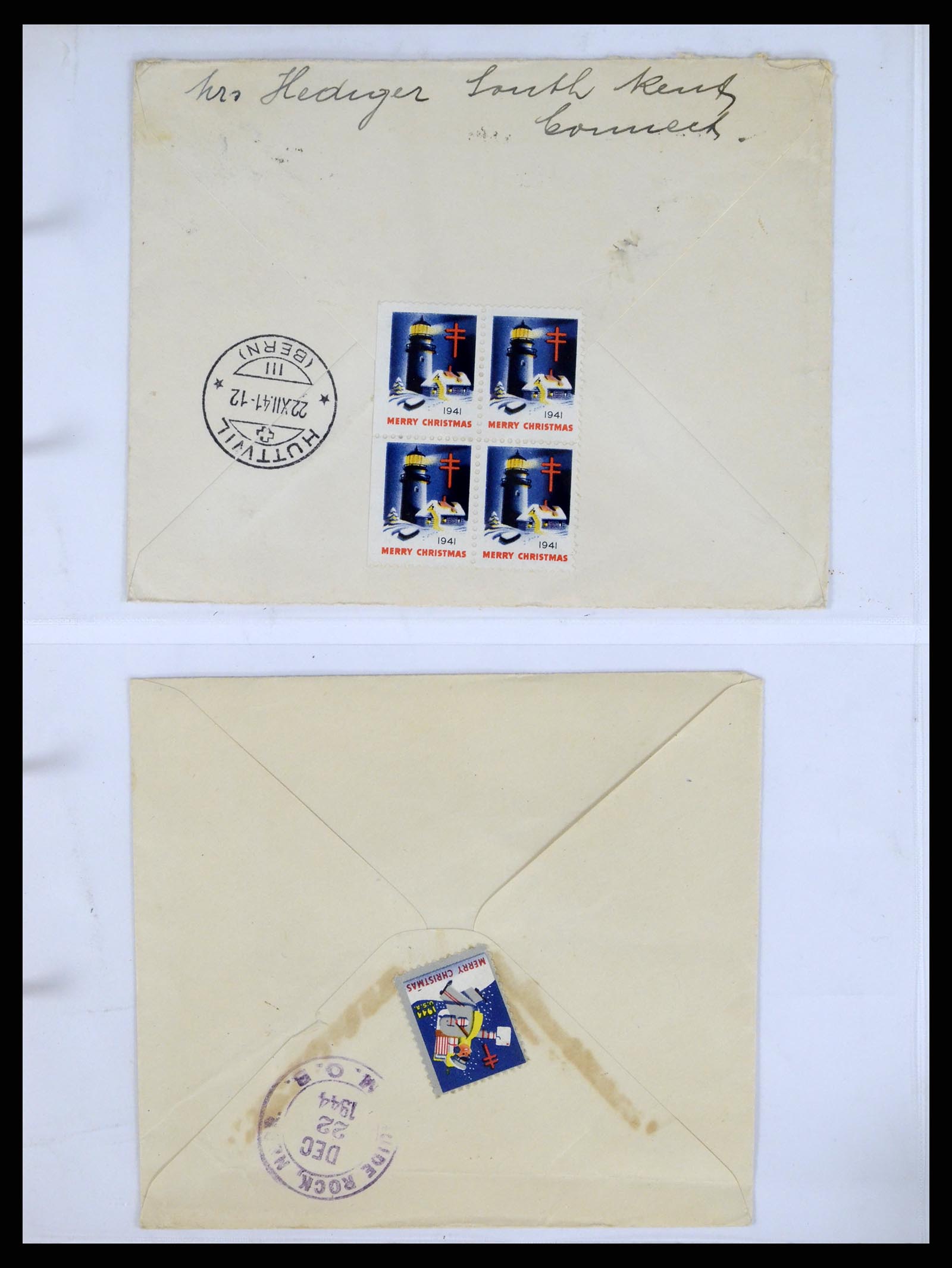 37668 048 - Stamp collection 37668 USA Christmas seals on cover 1908-2009.